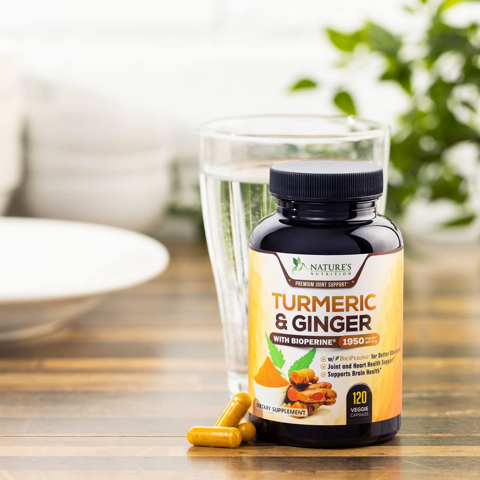 Turmeric Curcumin with BioPerine & Ginger 95% Standardized Curcuminoids Nature's Nutrition Au supplements