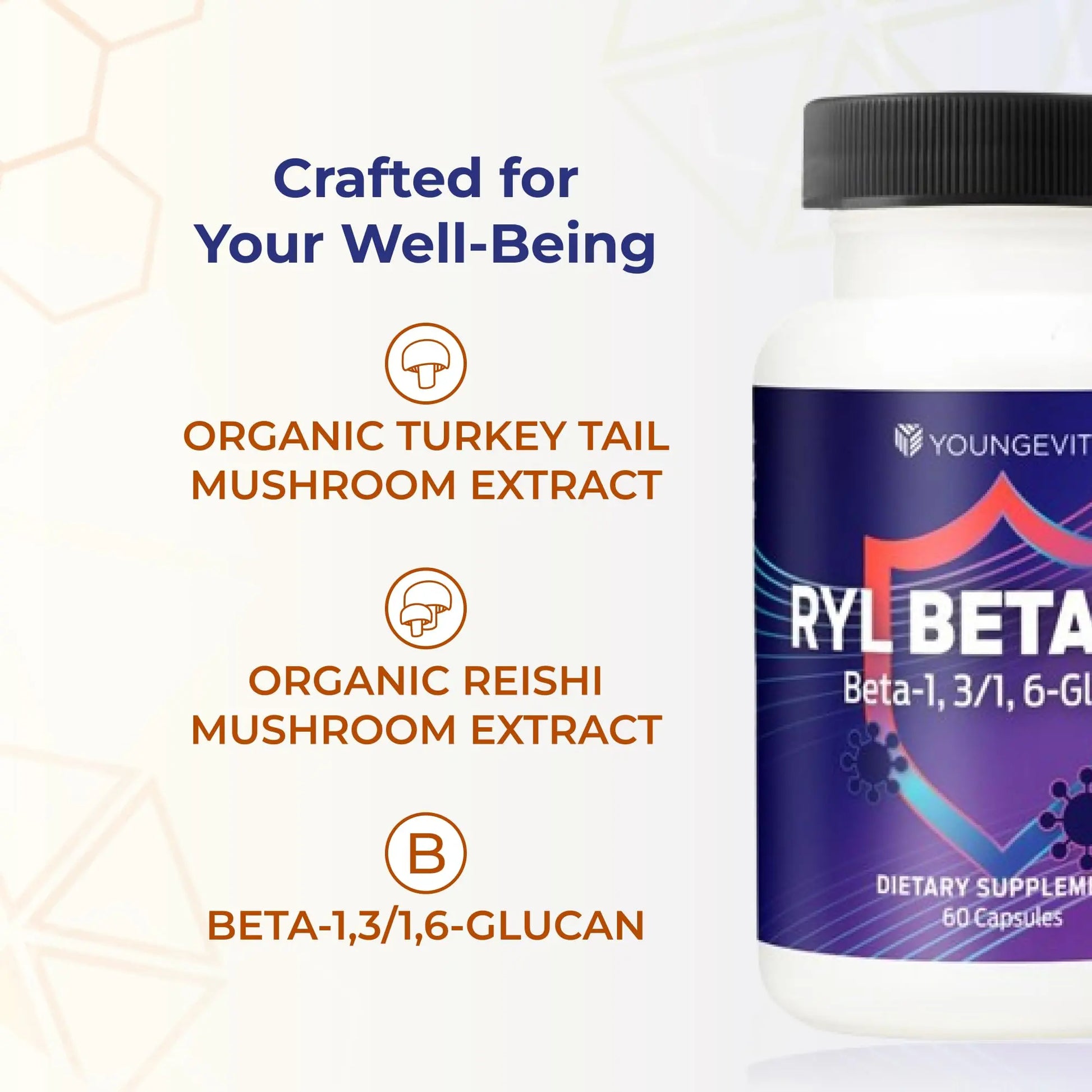 Youngevity RYL Beta550 Beta 1, 3-D Glucan Immune Support - 60 Capsules (Pack of 1) Youngevity Au supplements