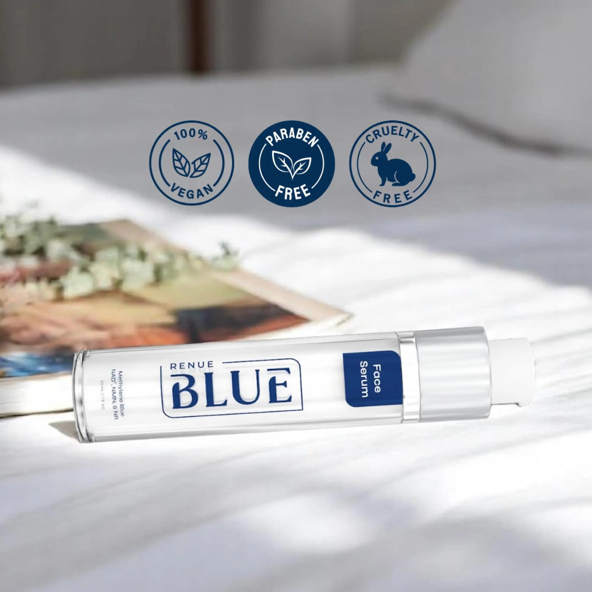 Renue Blue Methylene Blue Face Serum - Liposomal NAD+ Complex and Nutrients for Skin Rejuvenation, Deep Hydration, and Anti-Aging Support Renue By Science Au supplements