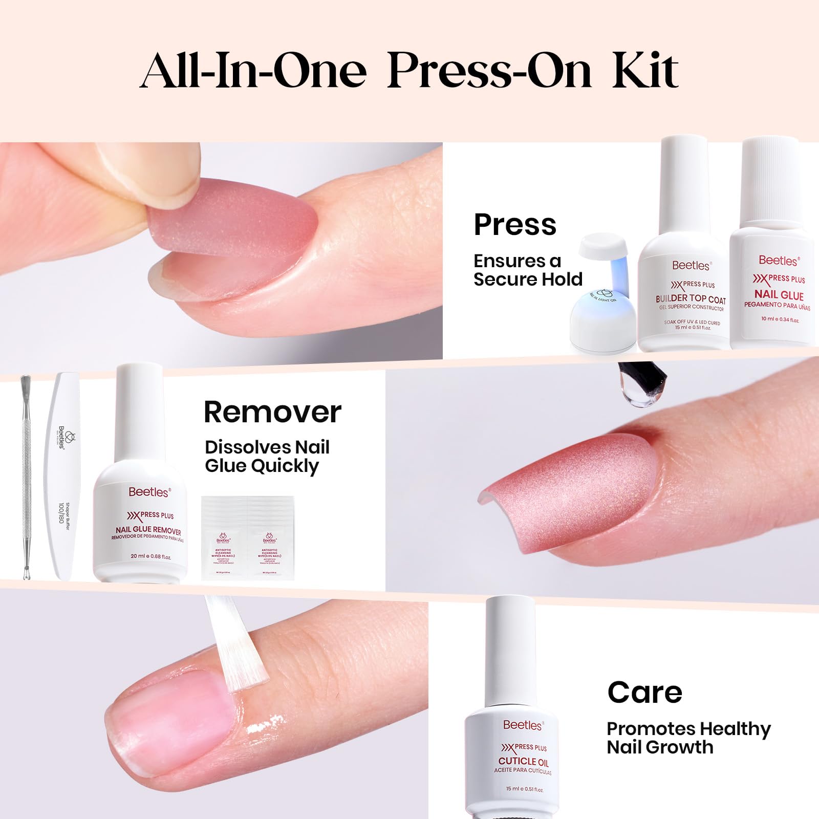 Beetles Cat Eye Nails Kit - Enchanted Aurora | 7 Colors Cat Eye Press On Nails Medium Almond | 224Pcs 16 Sizes All-in-One Kit With Nail Glue,Remover,Builder Top Coat,Nail Lamp Gift beetles Gel Polish Au supplements