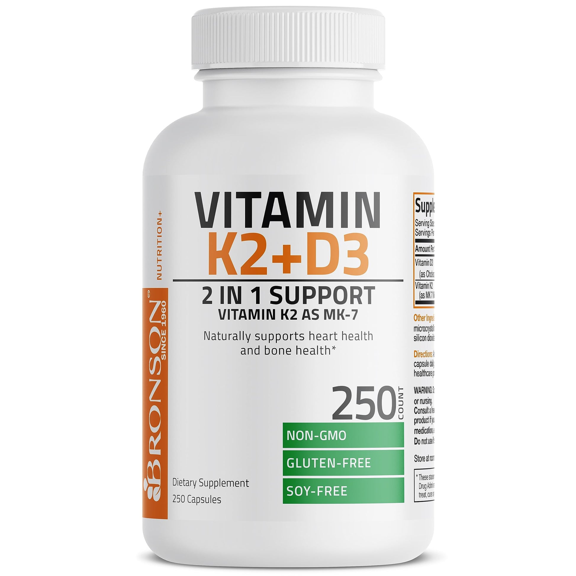 Bronson Vitamin K2 (MK7) with D3 Supplement Bone and Heart Health Non-GMO Bronson Au supplements