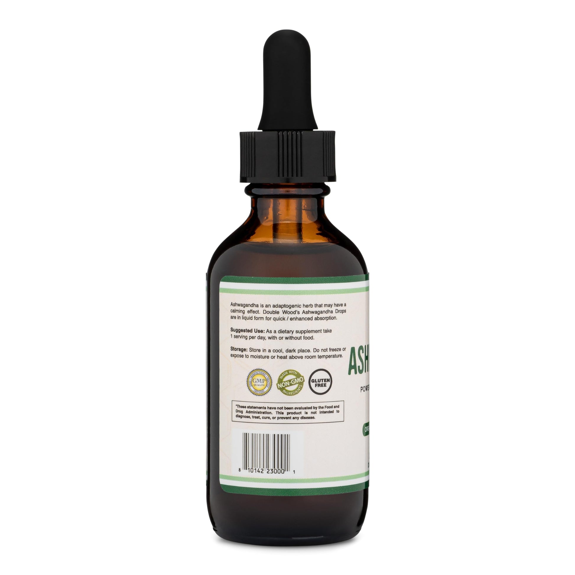 Ashwagandha Organic Drops for Stress Relief (1,200mg, 60 Servings) Ashwagandha Tincture for Adrenal Support and Cortisol Manager (Vegan Safe, Gluten Free, Non-GMO) by Double Wood Double Wood Supplements Au supplements