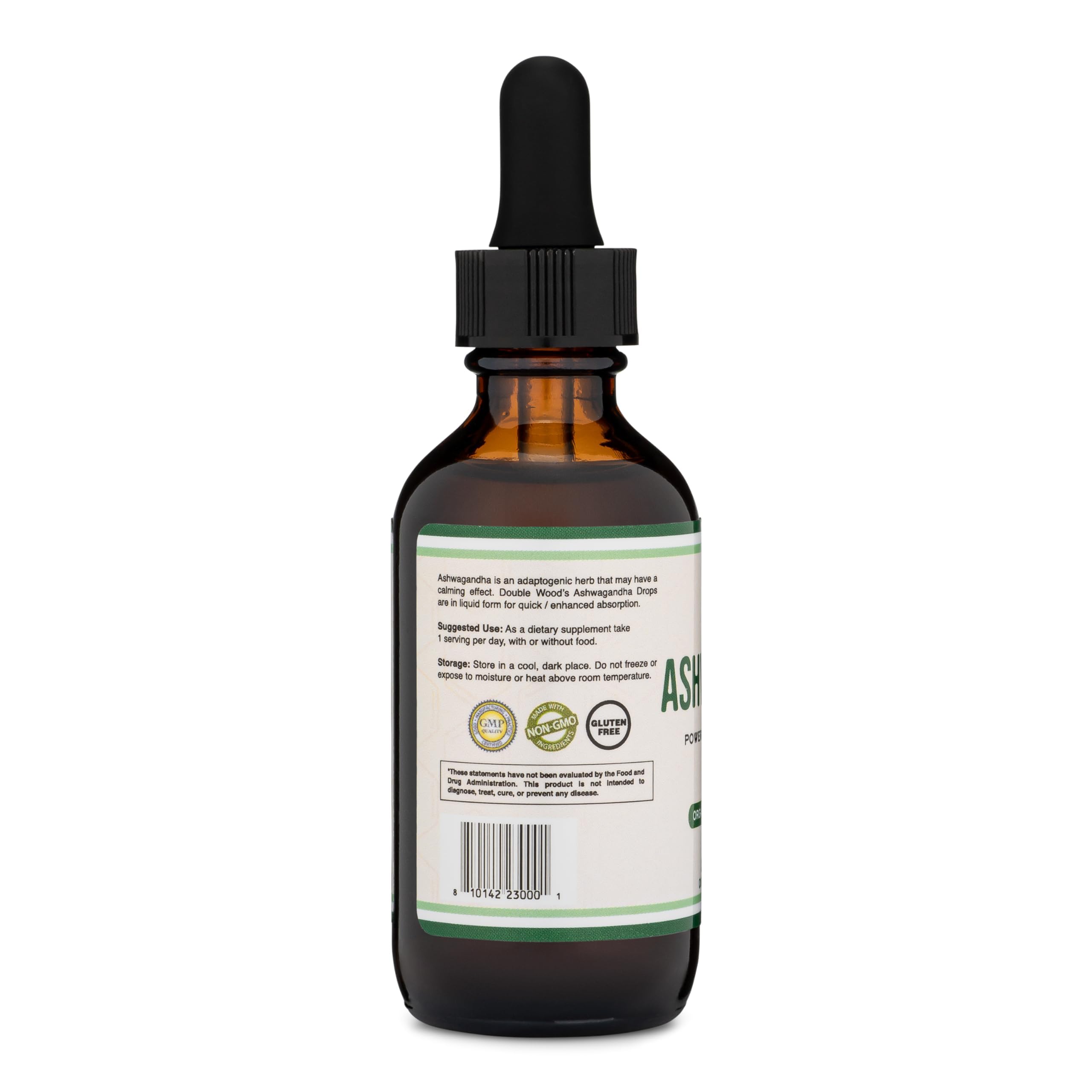 Ashwagandha Organic Drops for Stress Relief (1,200mg, 60 Servings) Ashwagandha Tincture for Adrenal Support and Cortisol Manager (Vegan Safe, Gluten Free, Non-GMO) by Double Wood Double Wood Supplements Au supplements