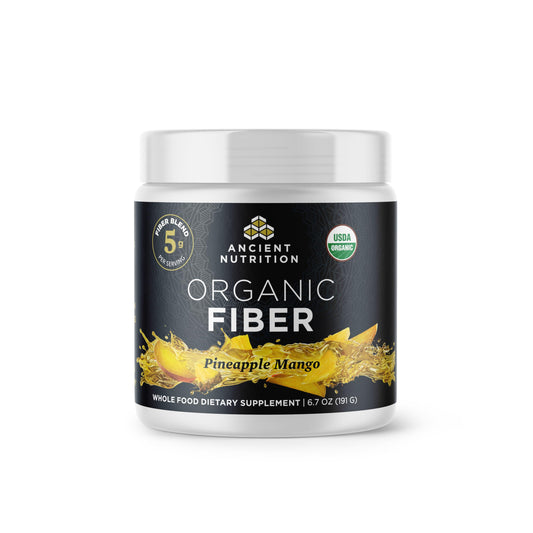 Ancient Nutrition Organic Fiber Powder, Pineapple Mango, Soluble Fiber from Acacia & Konjac Root, Supports Digestive Health, Reduces Bloating, 6.4 oz Ancient NutritionUS supplements