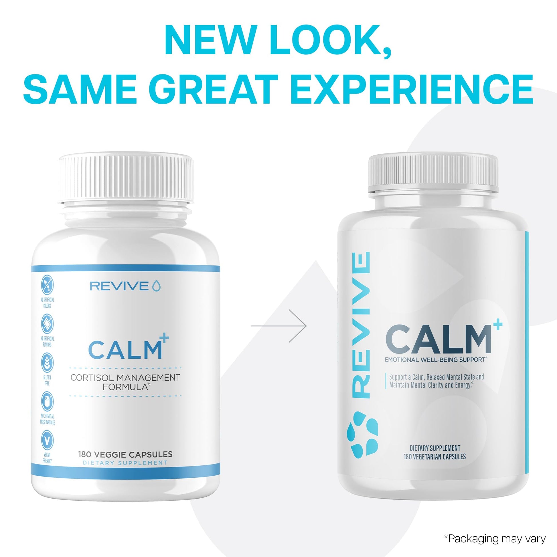 Revive MD Calm, Emotional Well-Being Support Supplement - Stress Management for Men & Women - Mood Enhancement Supplement Promotes Relaxation with L-Theanine, GABA & 5-HTP (180 Capsules, 30 Servings) Revive Au supplements