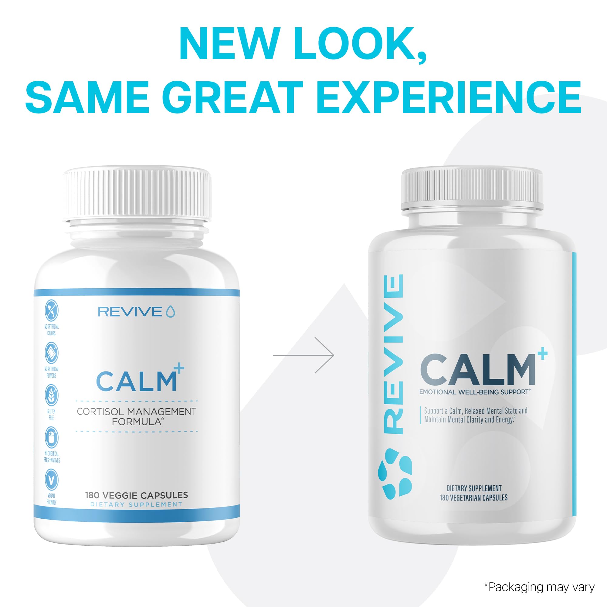 Revive MD Calm, Emotional Well-Being Support Supplement - Stress Management for Men & Women - Mood Enhancement Supplement Promotes Relaxation with L-Theanine, GABA & 5-HTP (180 Capsules, 30 Servings) Revive Au supplements