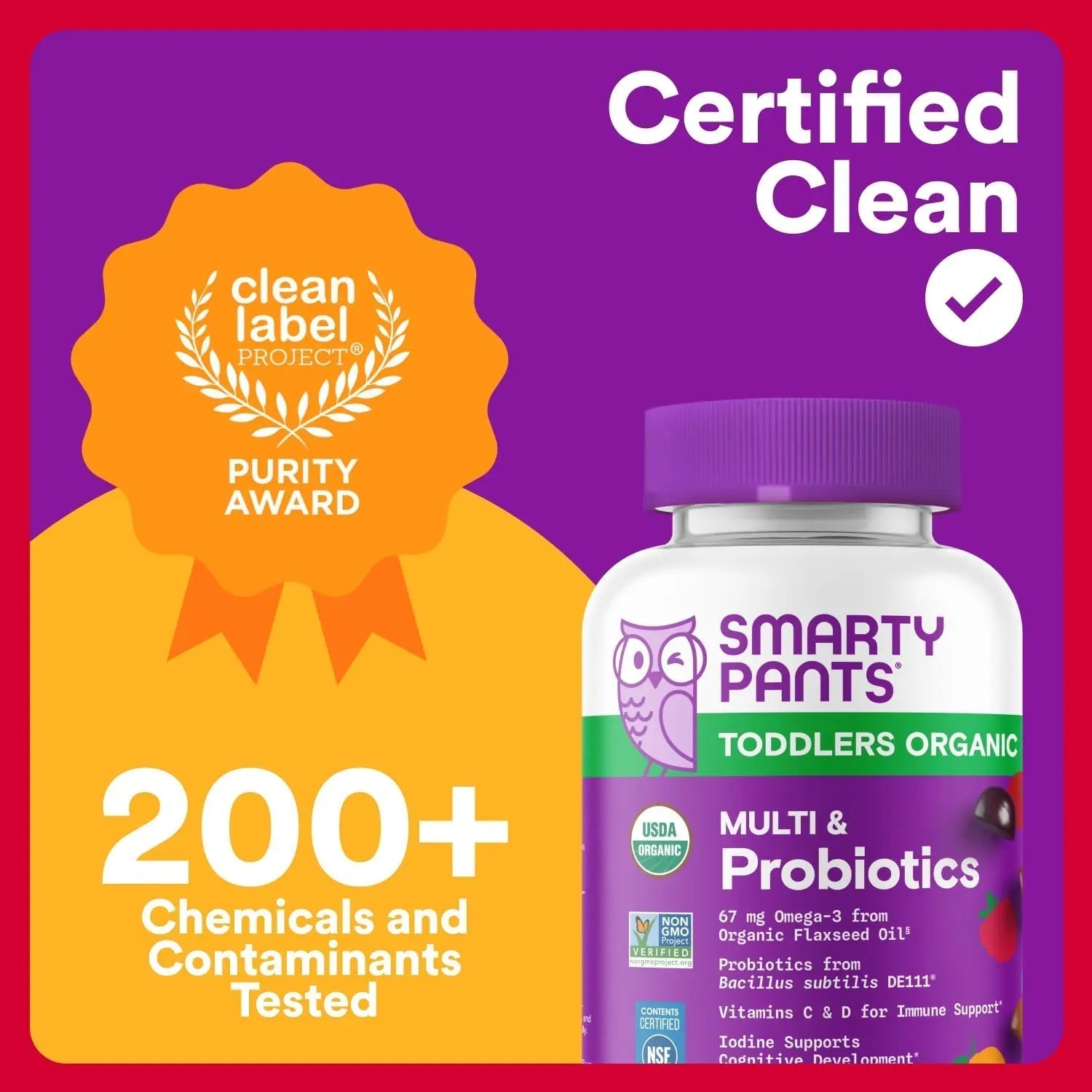 SmartyPants Organic Toddler Multivitamin Gummies: Probiotics, Omega 3 (ALA), Vitamin D3, C, Vitamin B12, B6, A, K & Zinc, Beta Carotene SmartyPants Au supplements