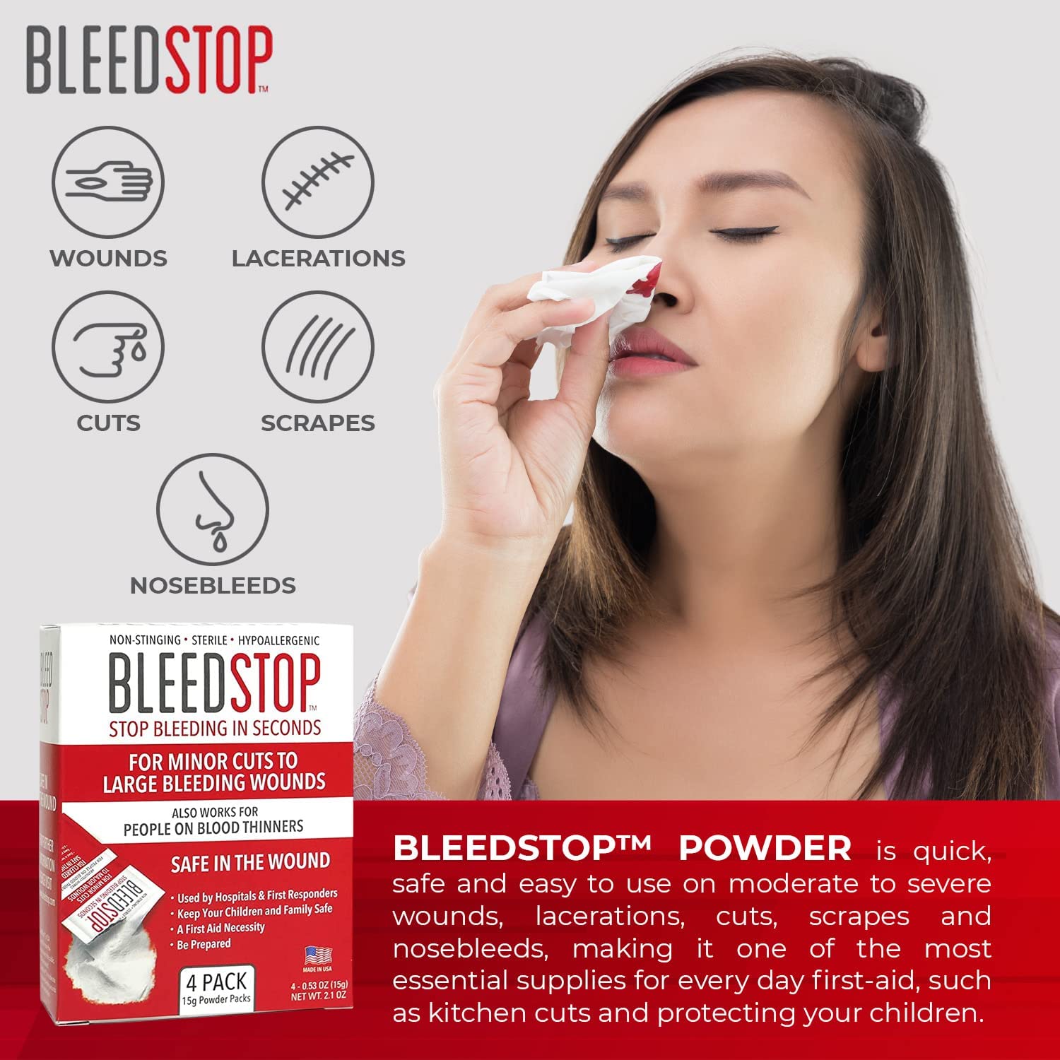 BleedStop™ First Aid Powder for Blood Clotting, Trauma Kit, Blood Thinner BleedStop Au supplements