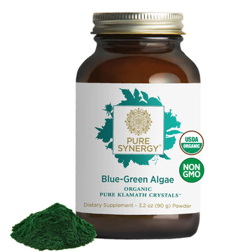 PURE SYNERGY Blue-Green Algae Powder | Superfood Powder with Chlorophyll | Organic AFA Blue Green Algae Supplement | Supports Energy, Mental Clarity, and Detoxification (3.2 oz.) PURE SYNERGY Au supplements
