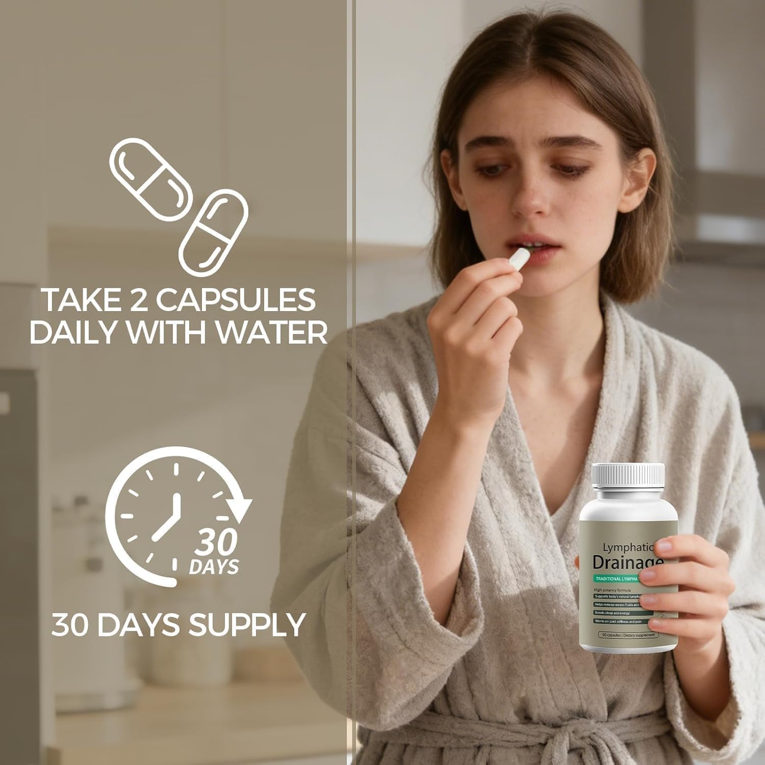 MOKA Lymphatic Drainage Capsules, New Maximum Potency Formula with Dandelion Extract, Cleavers Extract - Supports Cellulite Reduction 60 Capsules.xx MOKA Au supplements