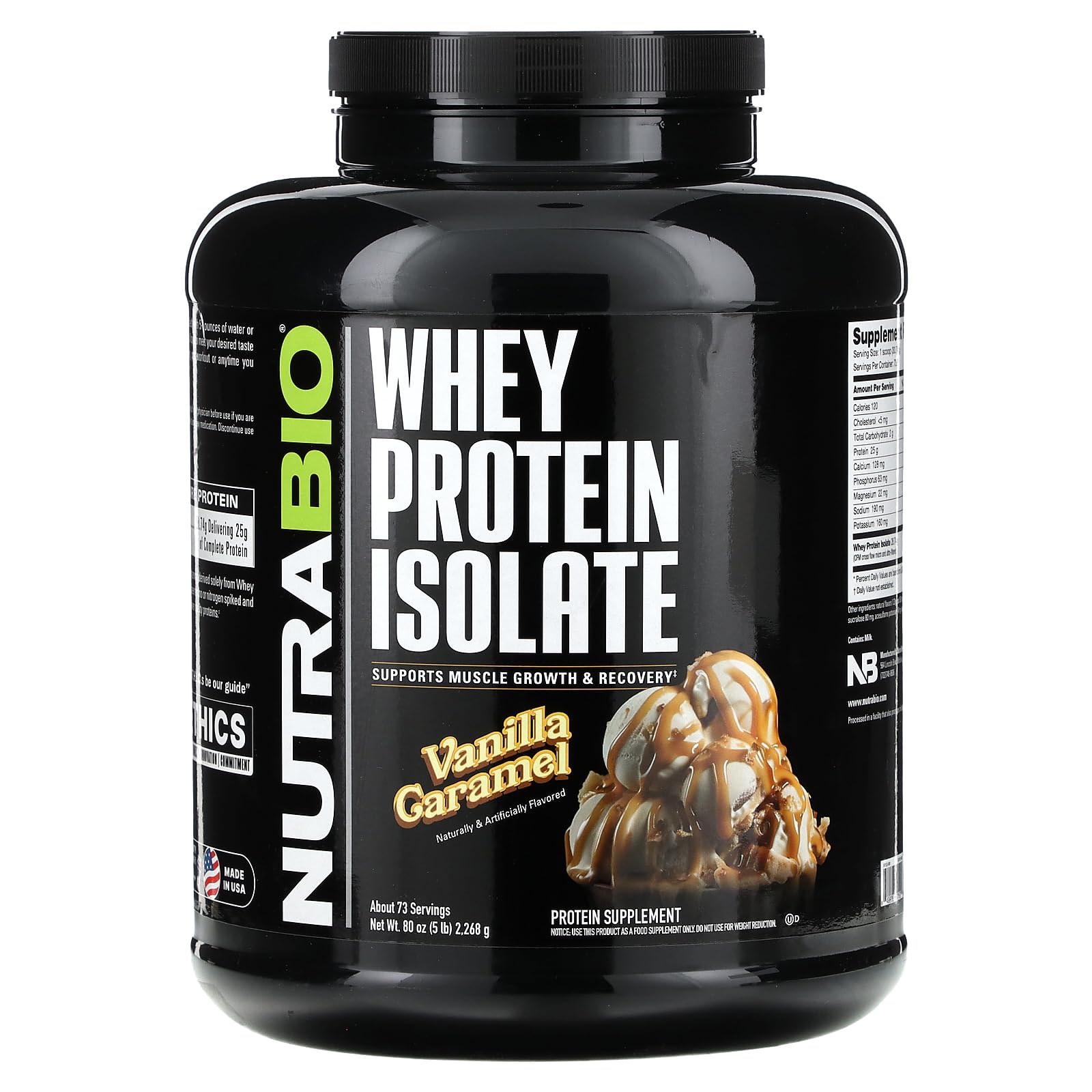 NutraBio Whey Protein Isolate Supplement – 25g of Protein Per Scoop with Complete NutraBio Au supplements