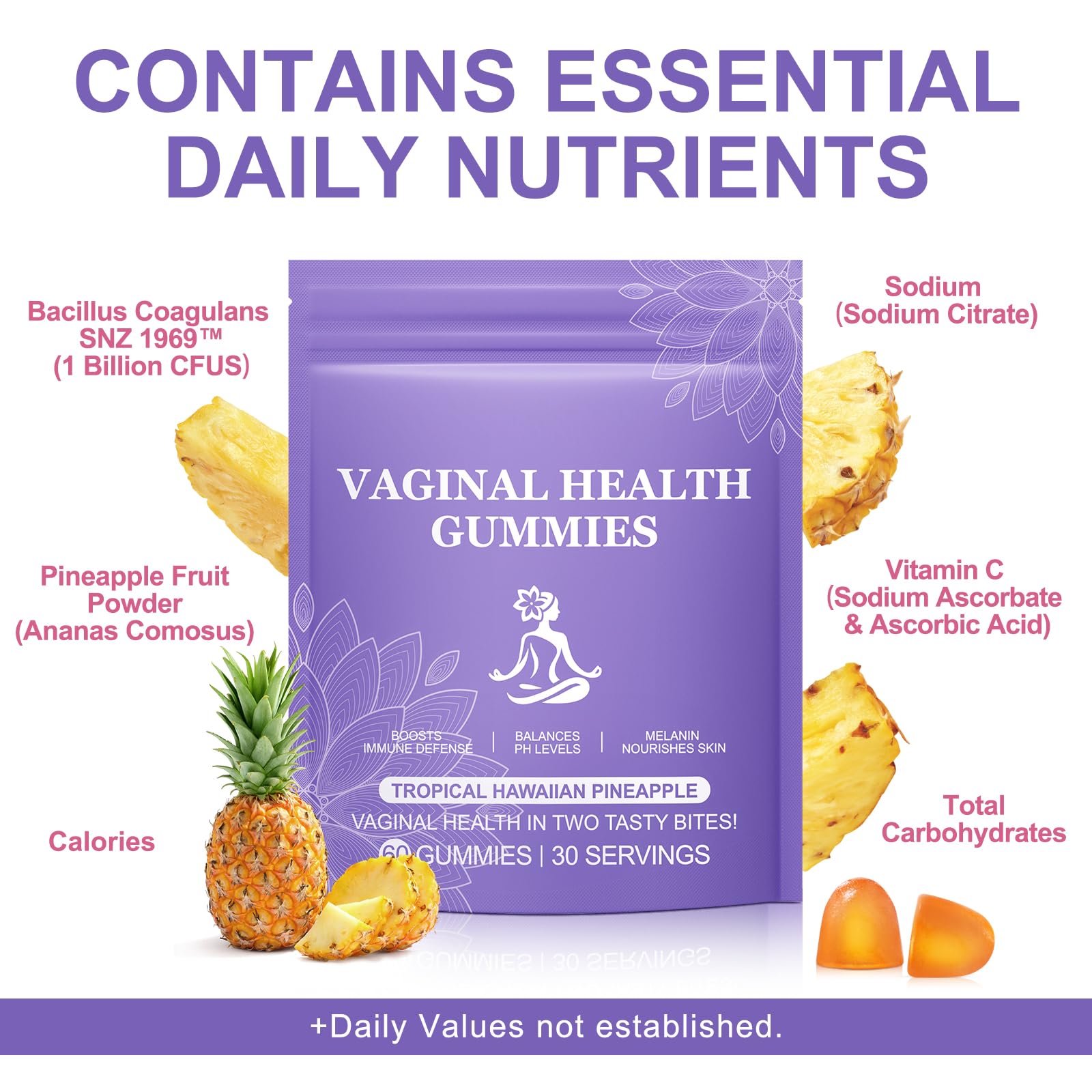 Vital Vaginal Probiotic Gummies for Women, 60PCS Feminine Balance Gummies, PH Balance,Immune Support, Vegan, Gluten-Free, Vaginal Probiotics Supplement, 60 Count DCTTVHVD Au supplements