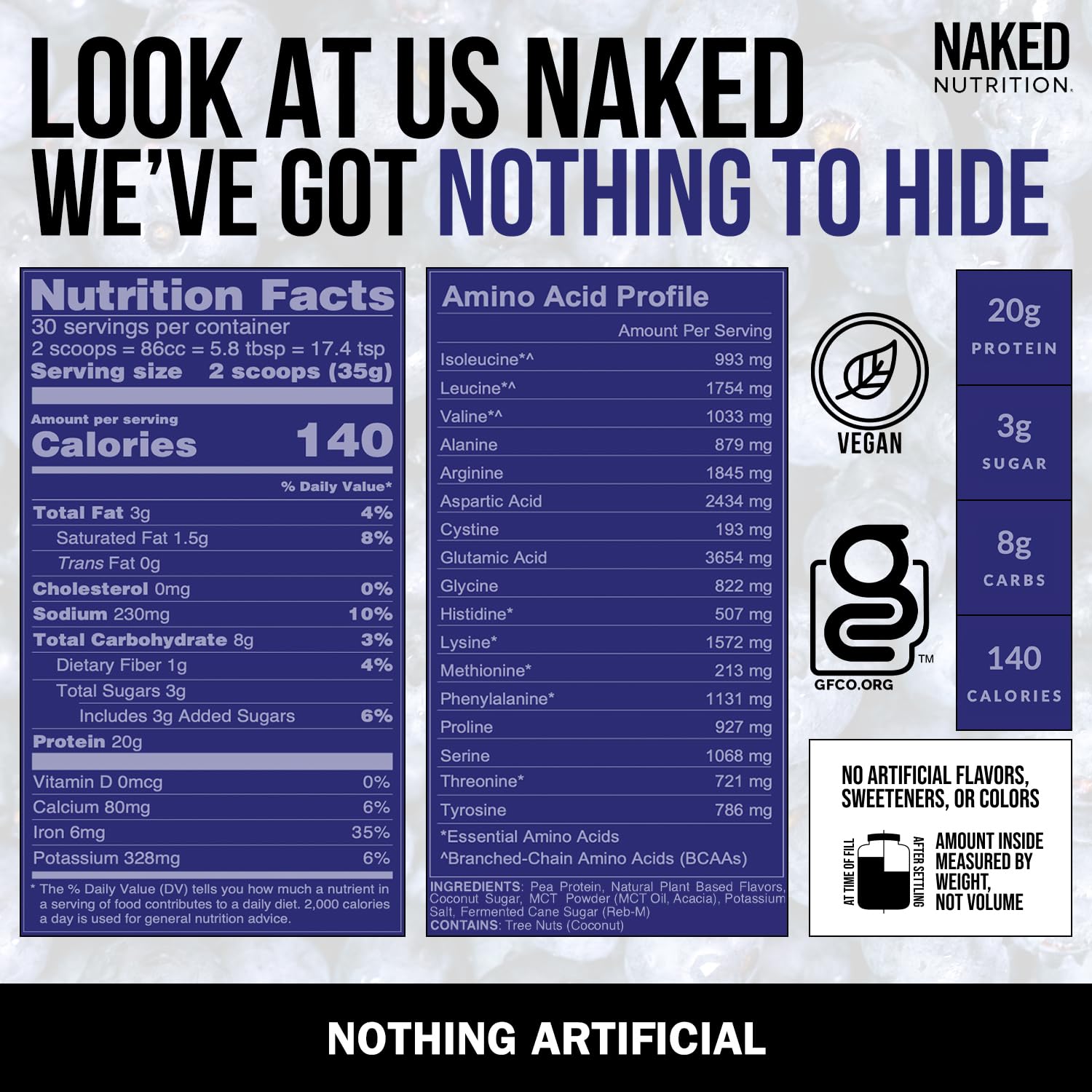 Naked Shake - Blueberry Muffin Protein Powder - Flavored Plant Based Protein Naked Nutrition Au supplements