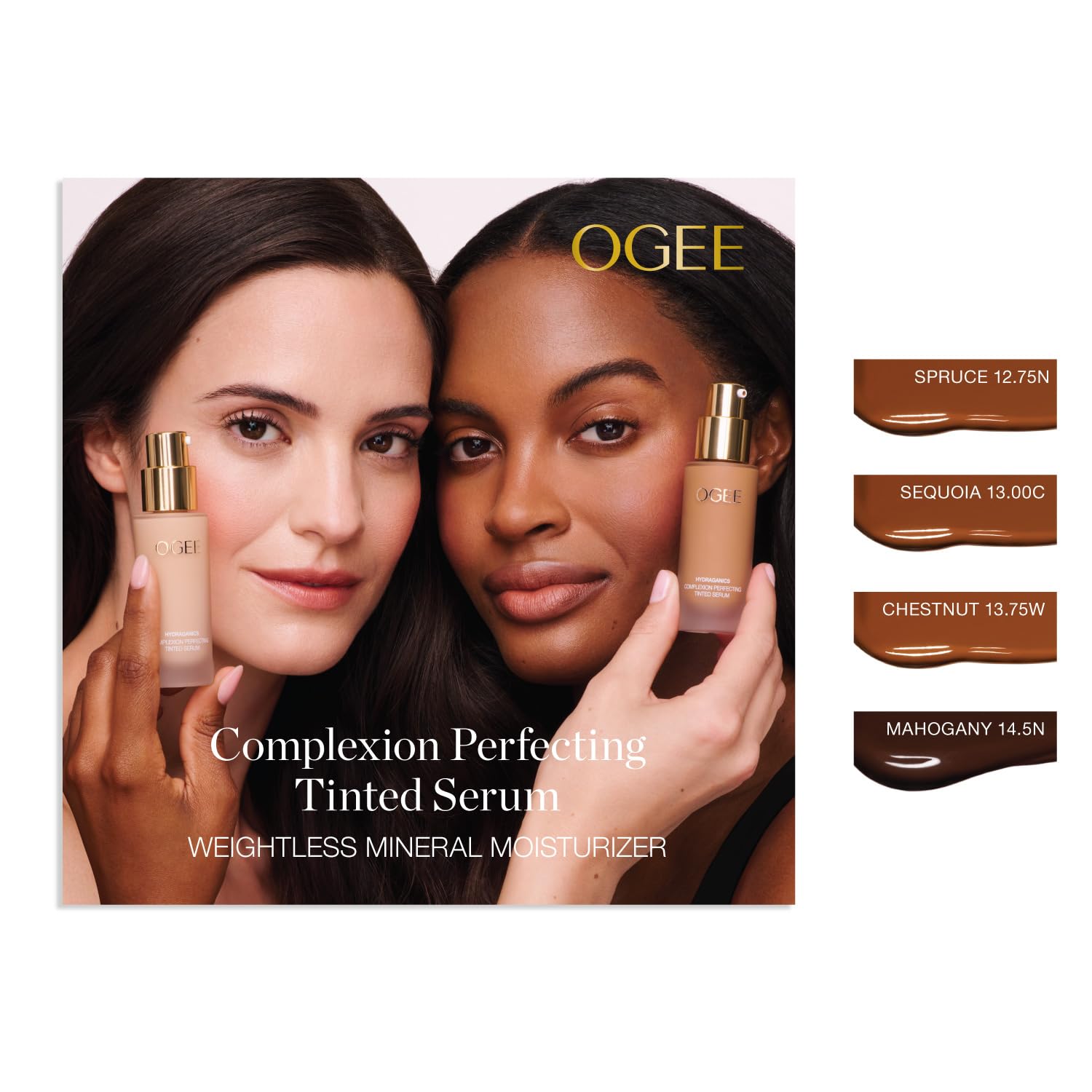 Ogee Complexion Perfecting Liquid Foundation - Lightweight Tinted Moisturizer For Face (Spruce 12.75N - Deep, Bronze Undertones) - with Vitamin C & Jojoba Oil - Certified Organic & Made in USA Ogee Au supplements