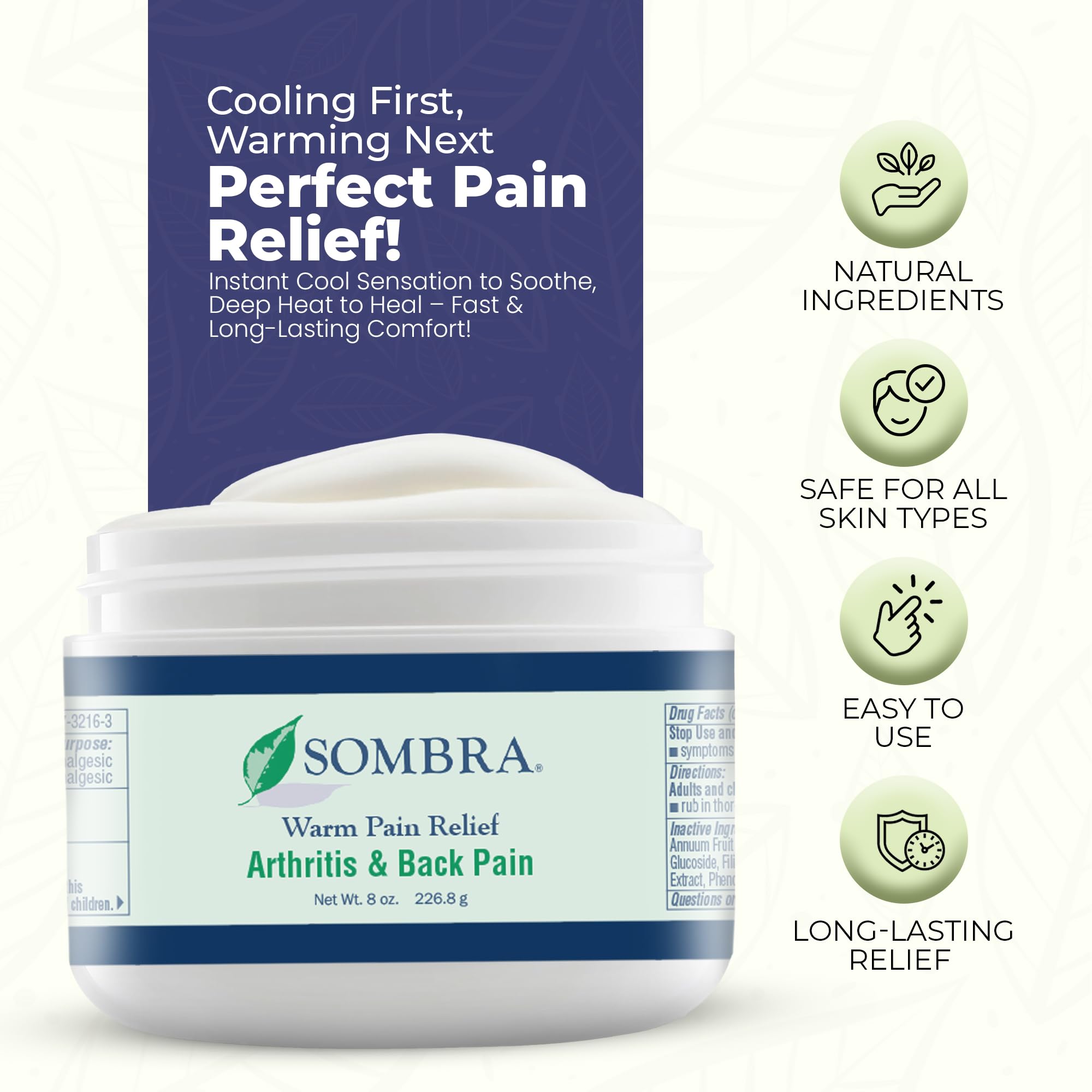 Sombra Warm Pain Relief Gel, Warm Relief for Arthritis and Chronic Pain Pre-Workout Muscle Rub Vegan Formula Free of Artificial Fragrances, Dyes, NSAIDs, Wax, Petroleum, Alcohol - 8oz (2 Pack) Sombra Au supplements