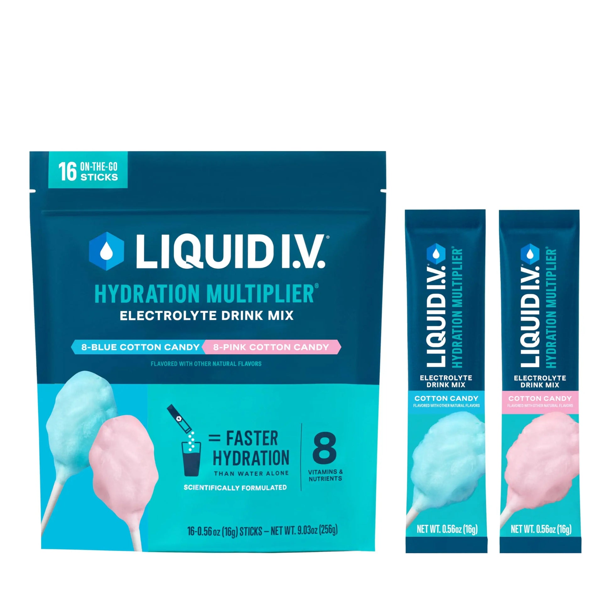 Liquid I.V.® Hydration Multiplier - Cotton Candy | Electrolyte Powder Drink Mix | 1 Pack (16 Servings) Liquid I.V. Au supplements