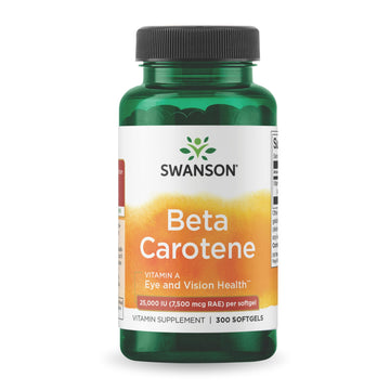 Swanson Beta-Carotene Vitamin A 25,000 IU Eye and Skin Health Supplement for Adults Seeking Vision and Immune Support - 7,500 mcg (300 Softgels) Swanson Au supplements