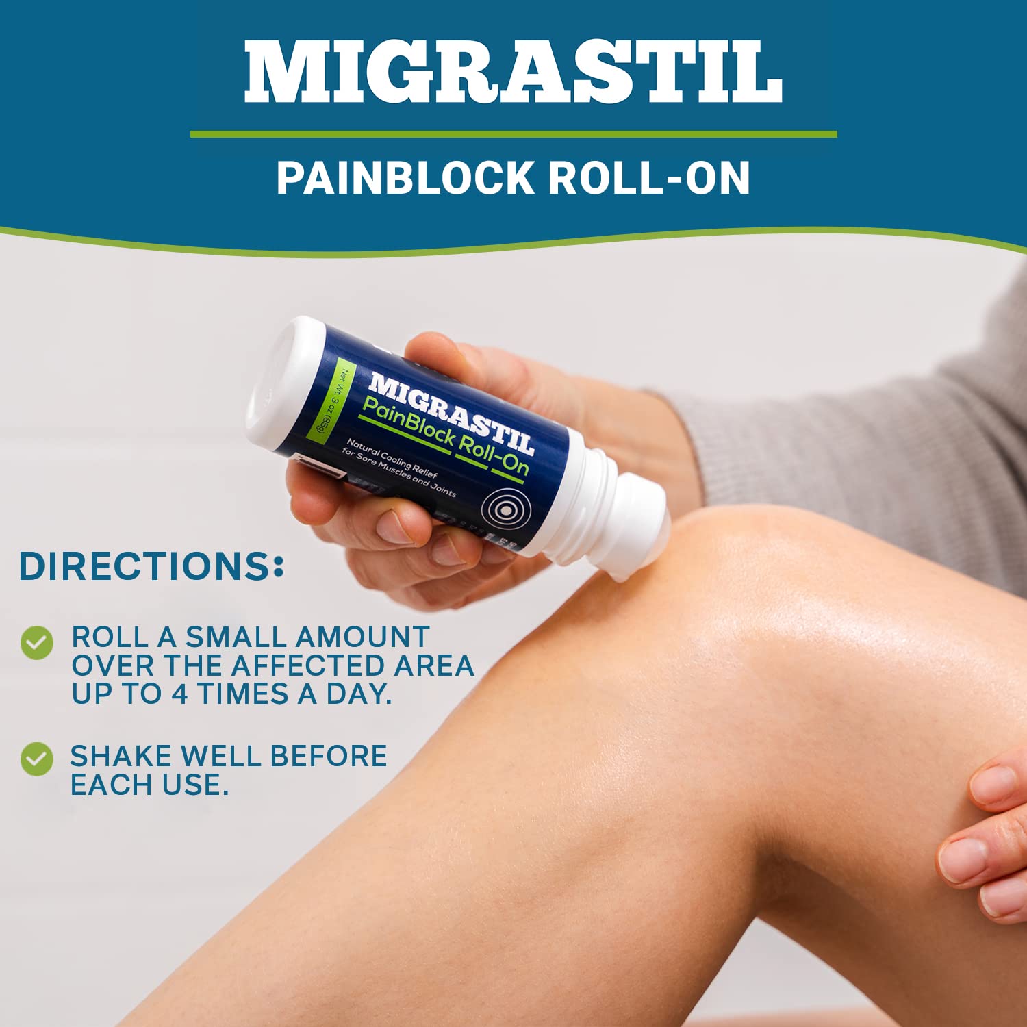 Basic Vigor Migrastil PainBlock Roll-On & Unscented Topical Magnesium Cream Bundle. Made in The USA. Basic Vigor Au supplements