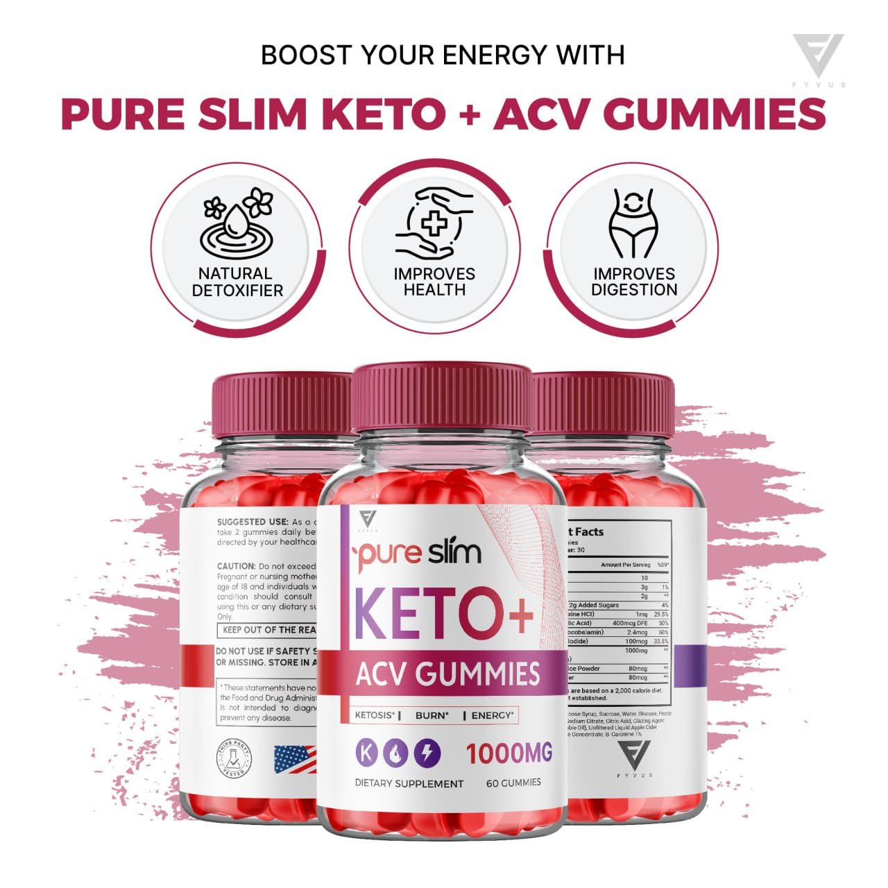 (2 Pack) Pure Slim Keto ACV Gummies, Pure Slim Keto ACV Gummies Advanced Kelly Clarkson Fyvus Au supplements