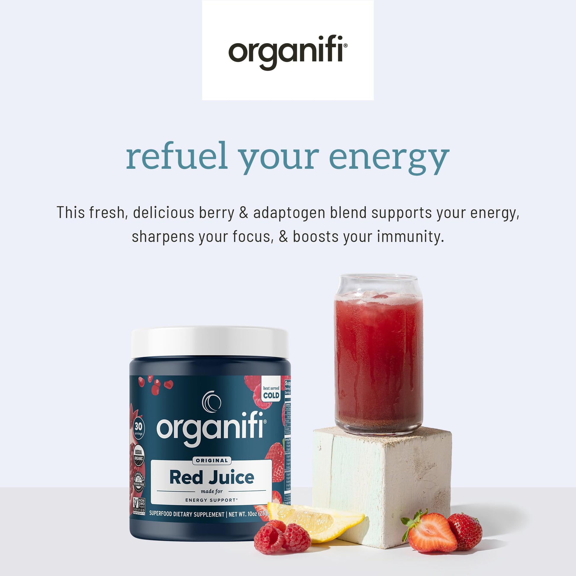 Organifi Red Juice - Natural Superfood Energy Boost - High in Antioxidants - Sweet-Berry Organifi Au supplements