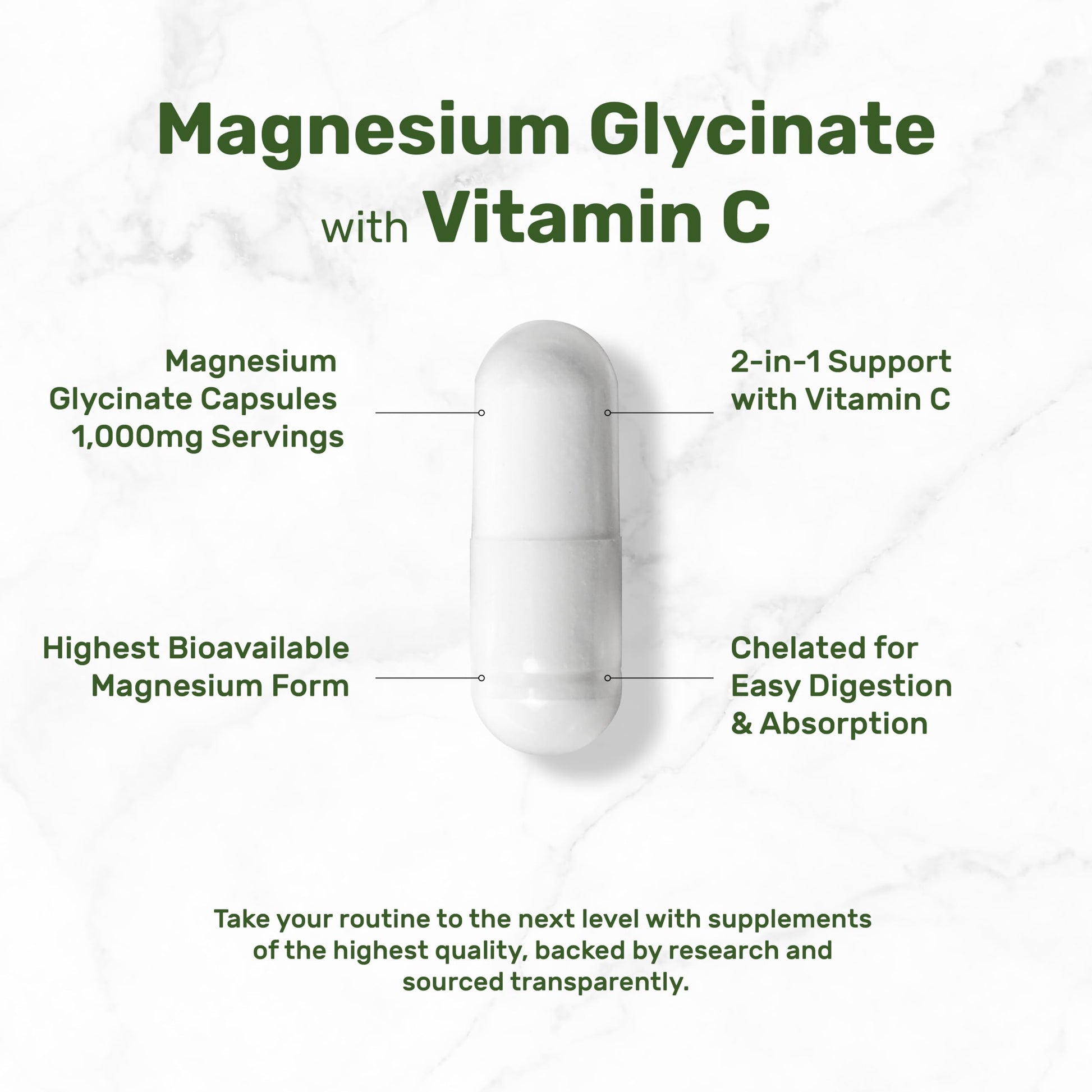 Magnesium Glycinate 500mg Per Capsule (1000mg Per Serving) Plus Vitamin C, 240 Capsules – 100% Chelated for Easy Absorption – Essential Mineral Supplement DEAL SUPPLEMENT Au supplements