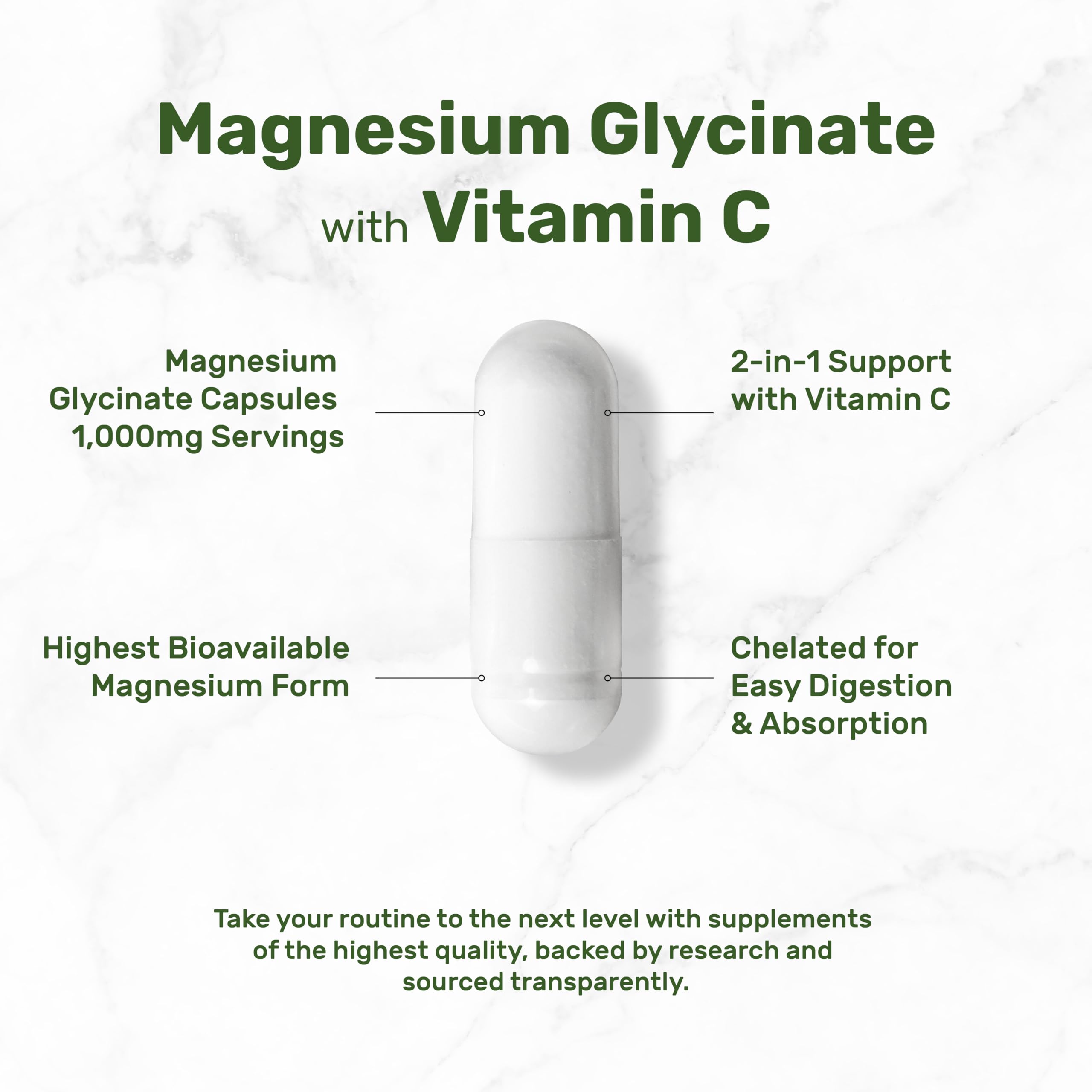 Magnesium Glycinate 500mg Per Capsule (1000mg Per Serving) Plus Vitamin C, 240 Capsules – 100% Chelated for Easy Absorption – Essential Mineral Supplement DEAL SUPPLEMENT Au supplements