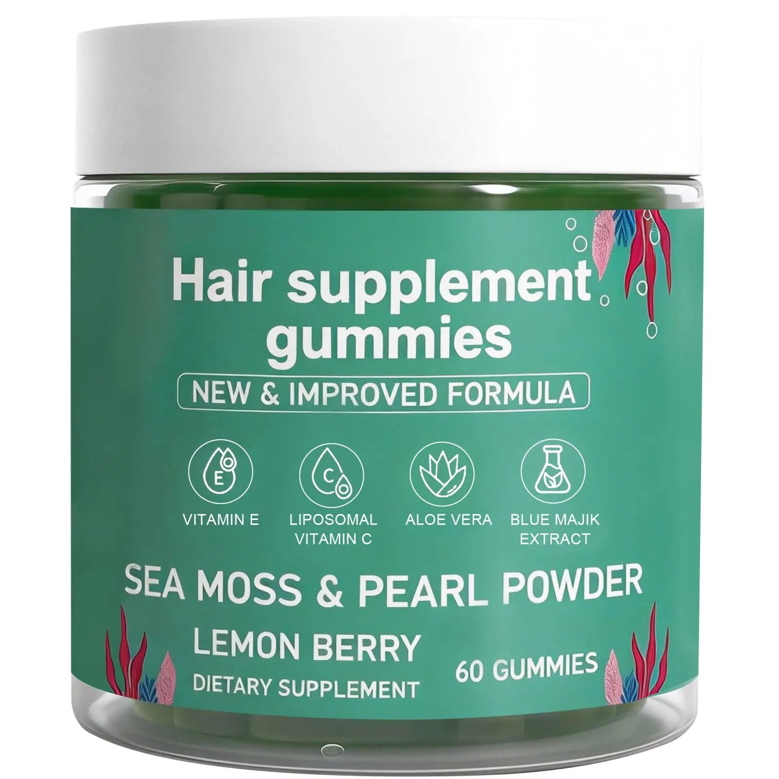 YATIME Hair Loss Gummies,Sea Moss Gummies with Vitamin C, Vitamin E, Aloe Vera, Pearl Powder Support Faster Hair Growth YATIME Au supplements
