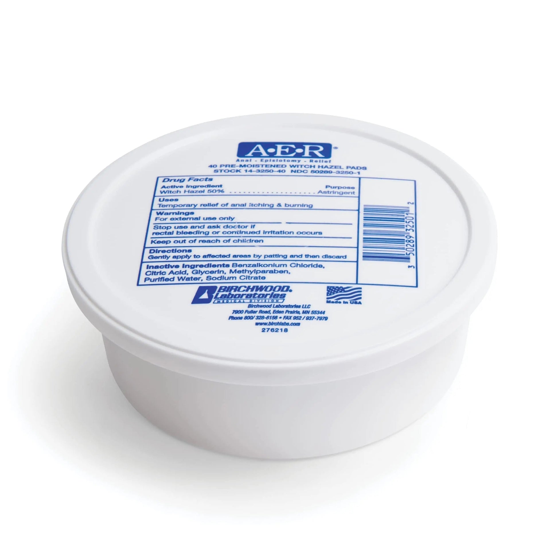 Birchwood Laboratories A-E-R Pre-Moistened Medicated Cooling Witch Hazel Pads For Hemorrhoid & Postpartum Relief, 40 Count Birchwood Laboratories Au supplements