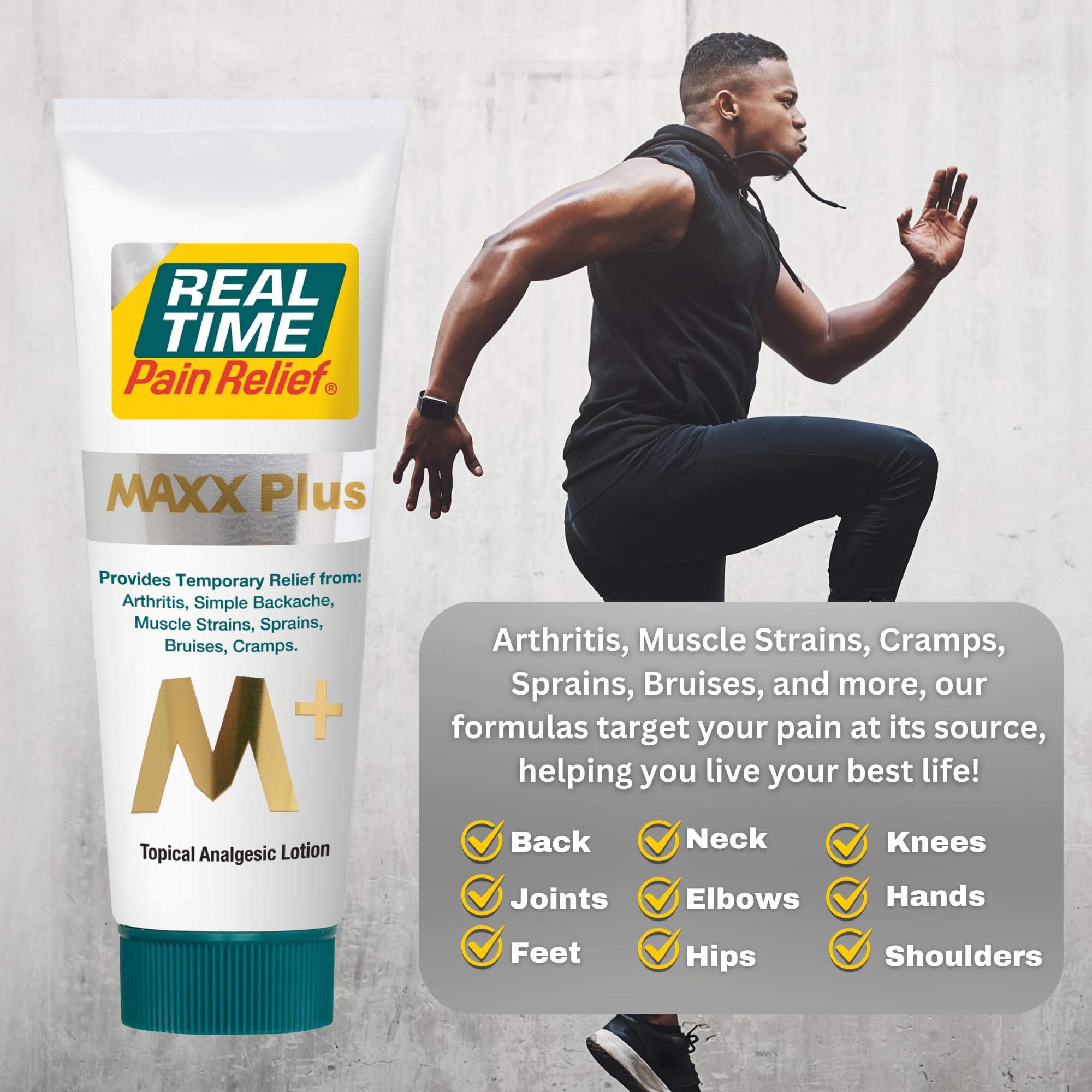 Real Time Pain Relief MAXX Plus - 7oz Tube | Intensive Formula with 19 Natural Ingredients Including Hemp Oil | Fast-Acting Relief for Muscle Pain, Arthritis, Backaches, and More Real Time Pain Relief Au supplements