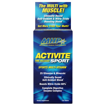 MHP Activite Sport Multi Vitamin, 25 Vitamins and Minerals, Nitric Oxide Booster, Digestive Enzymes, Antioxidants, 120 Tablets Maximum Human Performance Au supplements