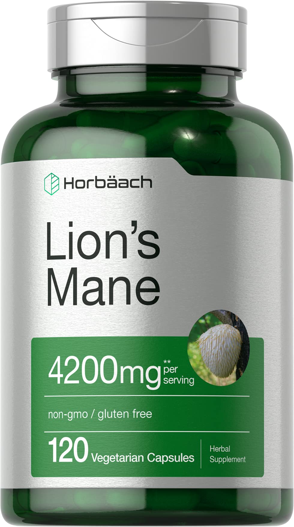 Horbäach Lions Mane Mushroom Extract | 4200mg | 120 Capsules | Vegetarian Horbäach Au supplements