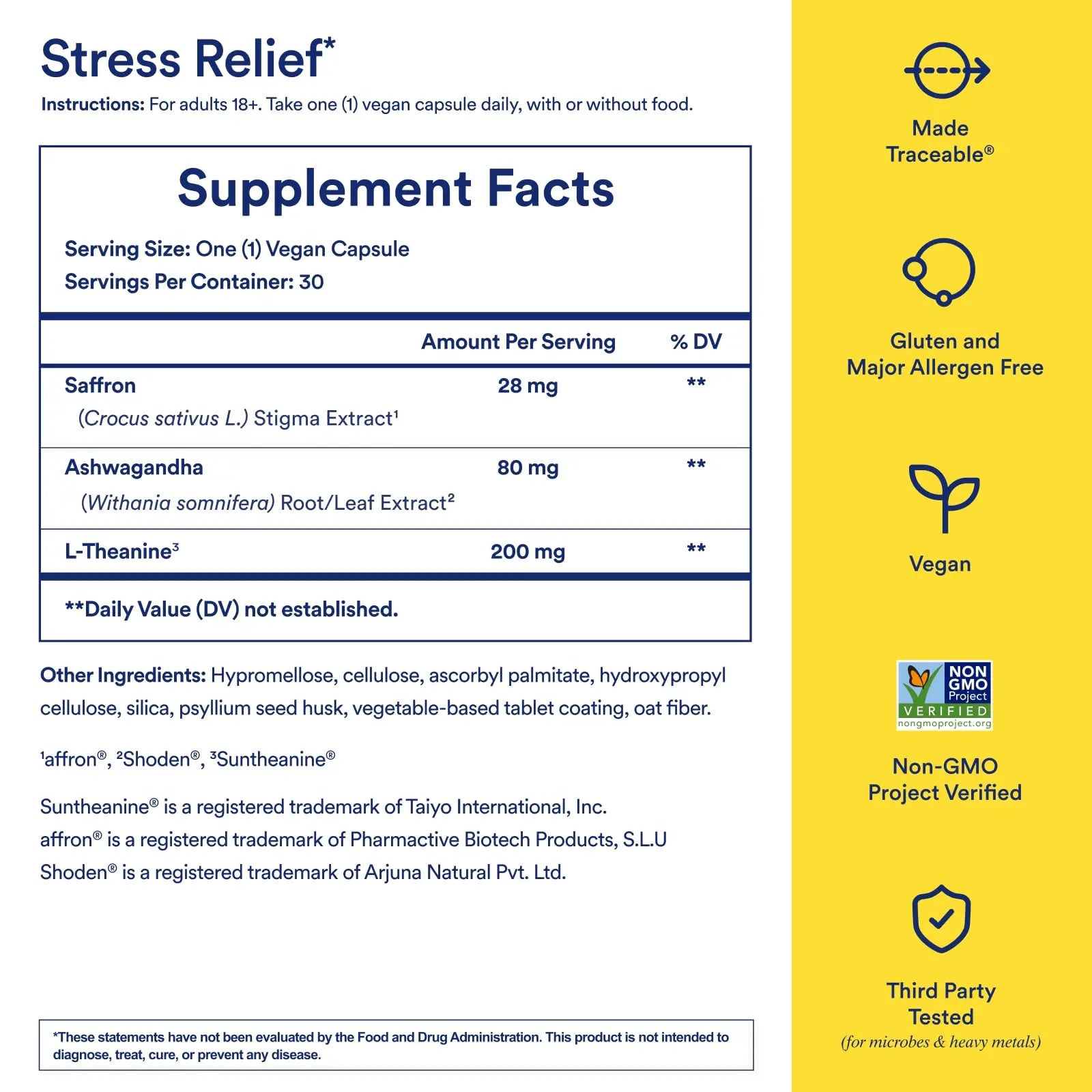 Ritual Stress Relief Supplement Shoden® Ashwagandha, Suntheanine® L-Theanine, and Saffron as affron®* BioSeries with 8-Hour Release to Support Natural Cortisol Response and Promote Calm, 30 Day Ritual Au supplements