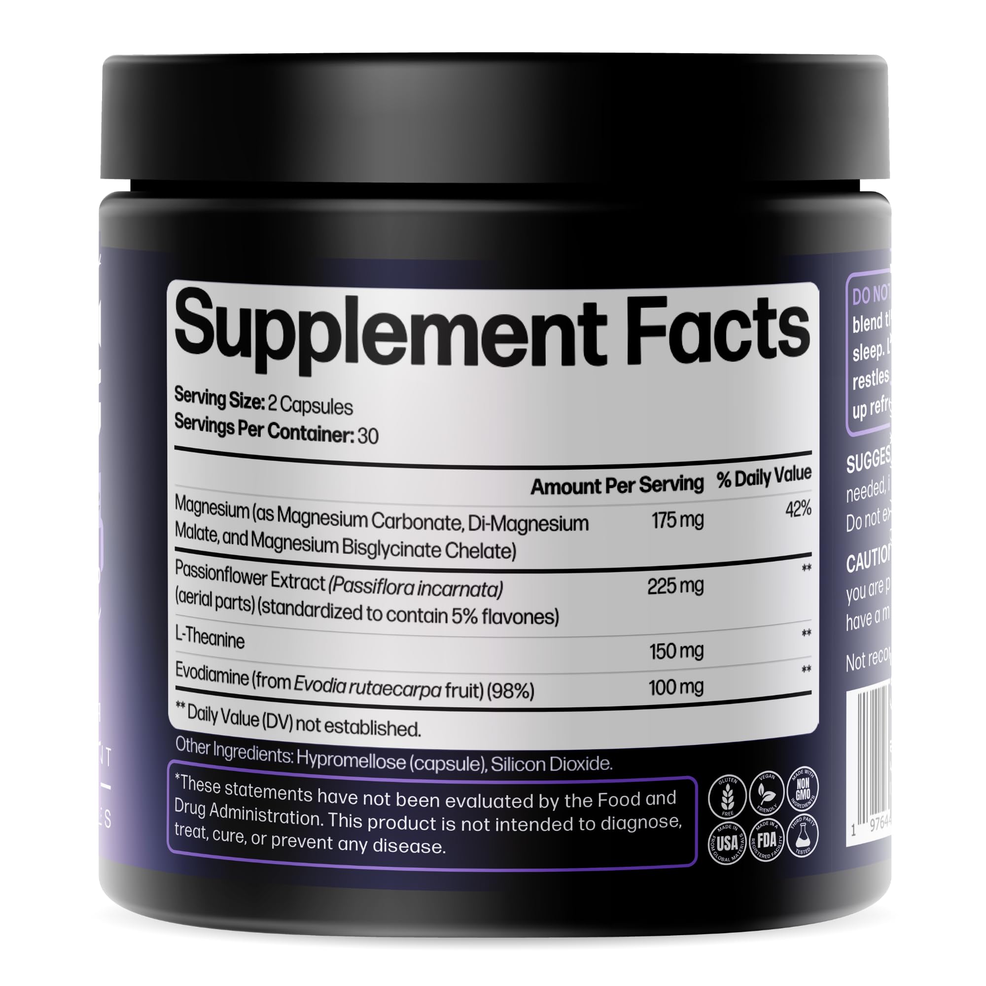 Doctor Formulated Triple Magnesium for Sleep, Calm & Relaxation with Chelated Magnesium Glycinate, L-Theanine, Passionflower & Evodia – Non-Habit, No Melatonin Magnesium Sleep Aid Support Supplement LIFE HAPPNS BE READY Au supplements