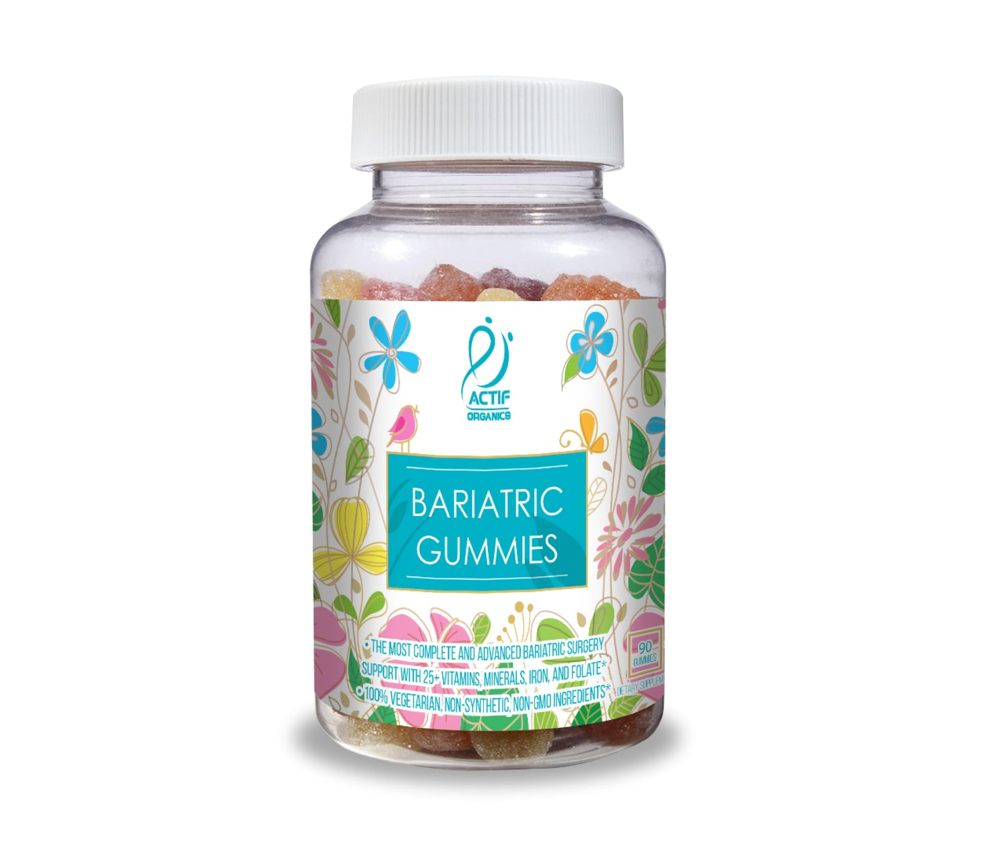 ACTIF Organic Bariatric Gummies with 25+ Organic Vitamins and Minerals for Bariatric Surgery Gastric Bypass Surgery, Advanced Formula - 90 Count ACTIF Au supplements