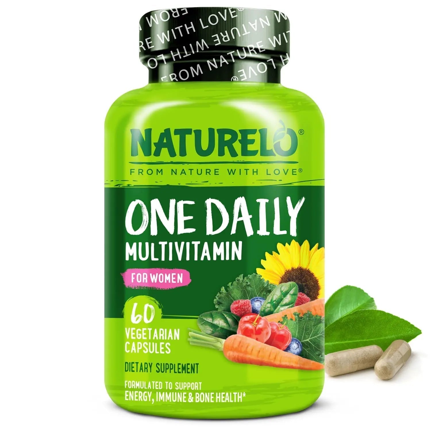 NATURELO One Daily Multivitamin for Women w/Vitamin B12, 60 Ct, Energy Support, Whole Food Daily Women Multivitamin Supplement NATURELO Au supplements