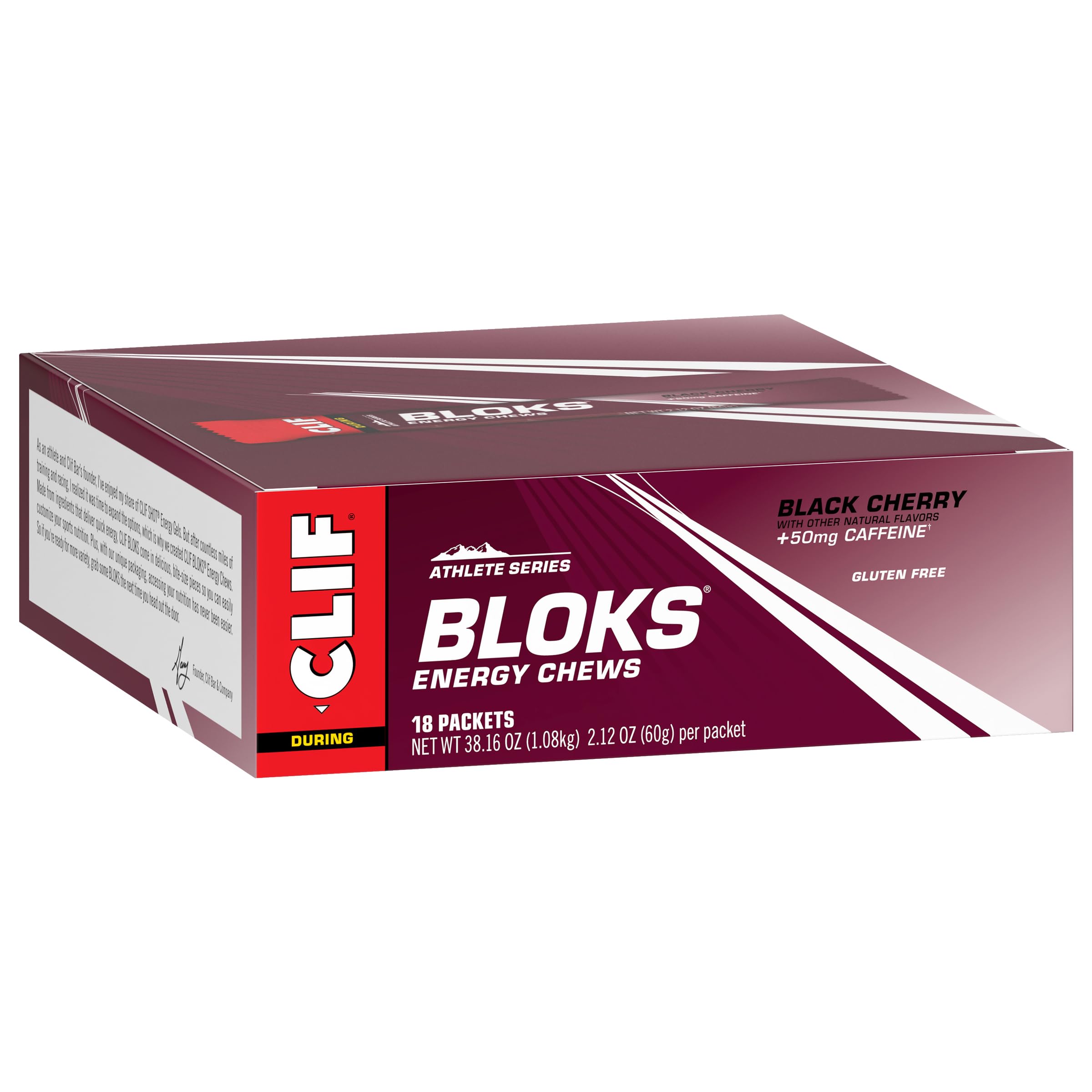 CLIF BLOKS - Black Cherry Flavor with Caffeine - Energy Chews - Non-GMO Clif Bar Au supplements