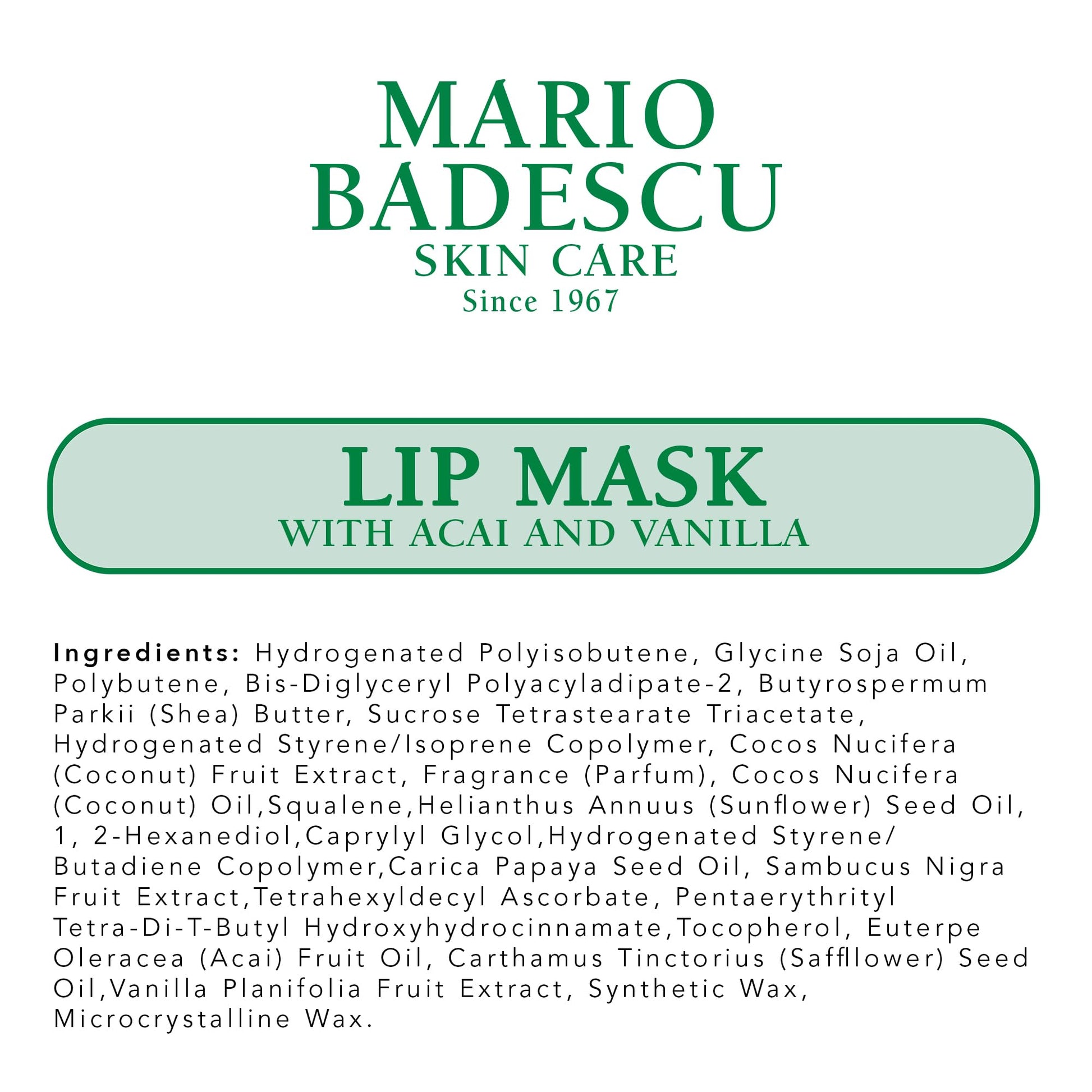 Mario Badescu Lip Mask with Acai and Vanilla for All Skin Types, Overnight Lip Treatment Enriched With Skin Softening Coconut Oil and Hydrating Shea Butter, 0.5 Ounces Mario Badescu Au supplements