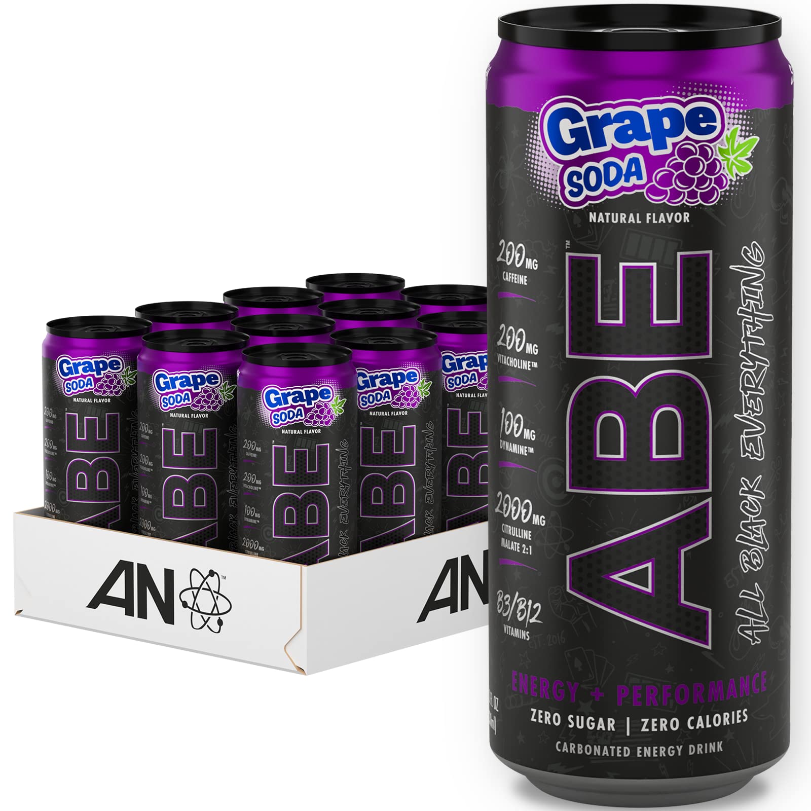 ABE Energy + Performance Sugar Free Energy Drink - All Black Everything Drink ABE all black everything Au supplements
