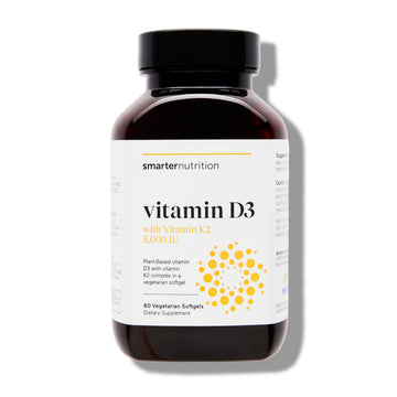 SMARTERNUTRITION Vegan Vitamin D3 5000 IU + Natural Vitamin K2 1100 mcg in Organic Coconut & Olive Oil - D3 K2 Supplement for Immune & Bone Support - 60 Softgels[30 Day Supply] SMARTERNUTRITION Au supplements