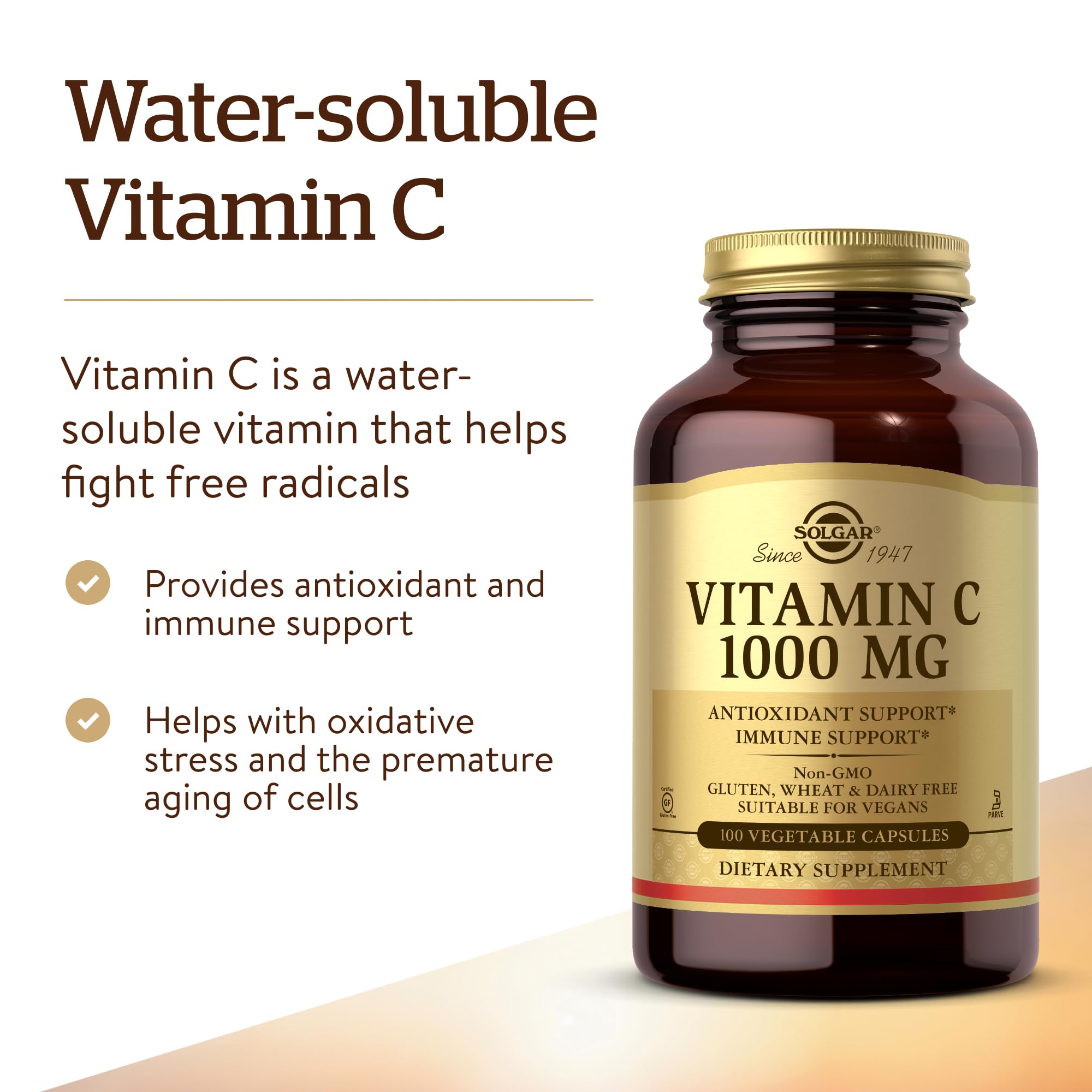 Solgar Vitamin C 1000mg - Healthy Immune System - Helps Fight Free Radicals - Vegan SOLGAR Au supplements