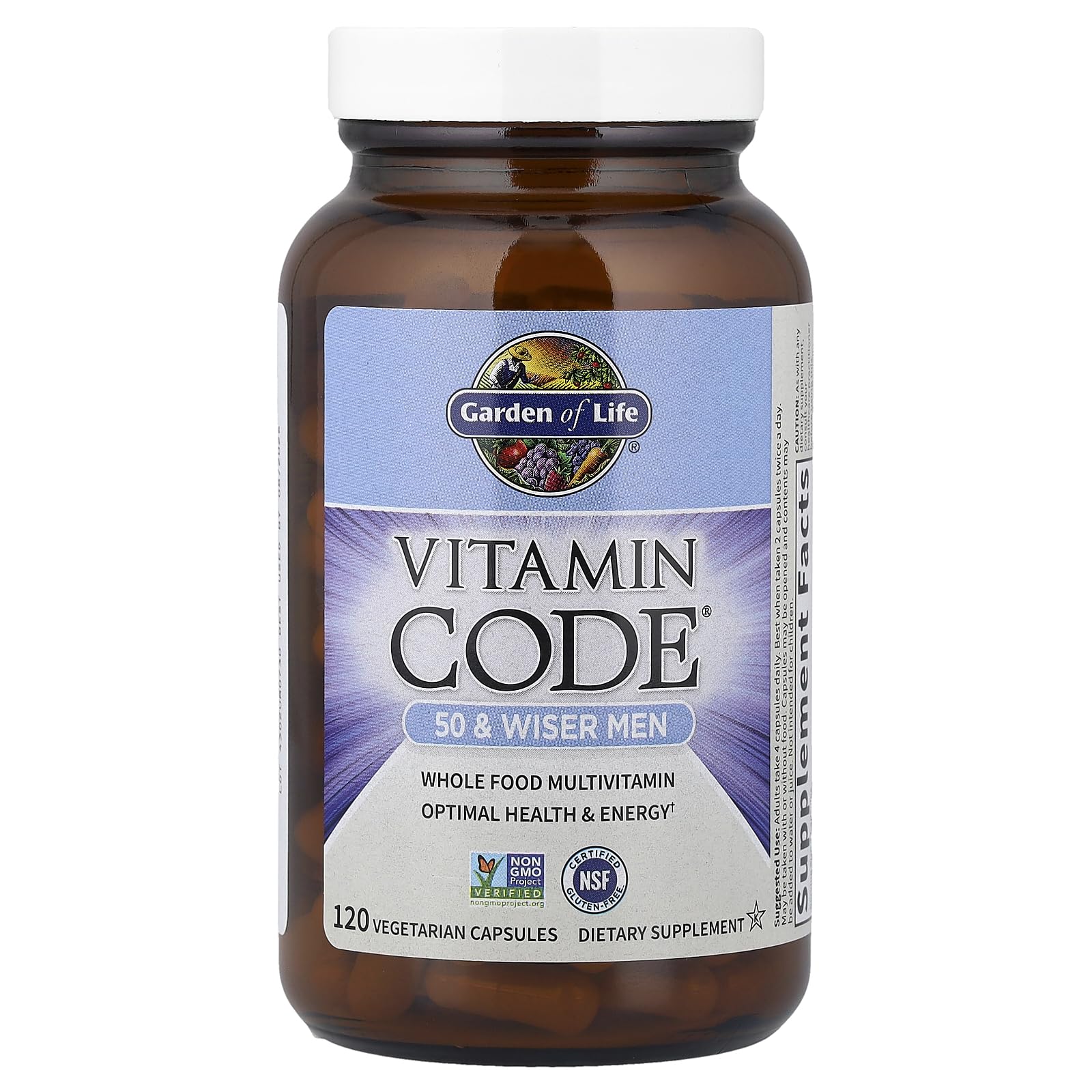 Garden of Life Multivitamin for Men - Vitamin Code 50 & Wiser Men's Raw Whole Food Vitamin Supplement with Probiotics, Vegetarian, 120 Capsules Garden of Life Au supplements