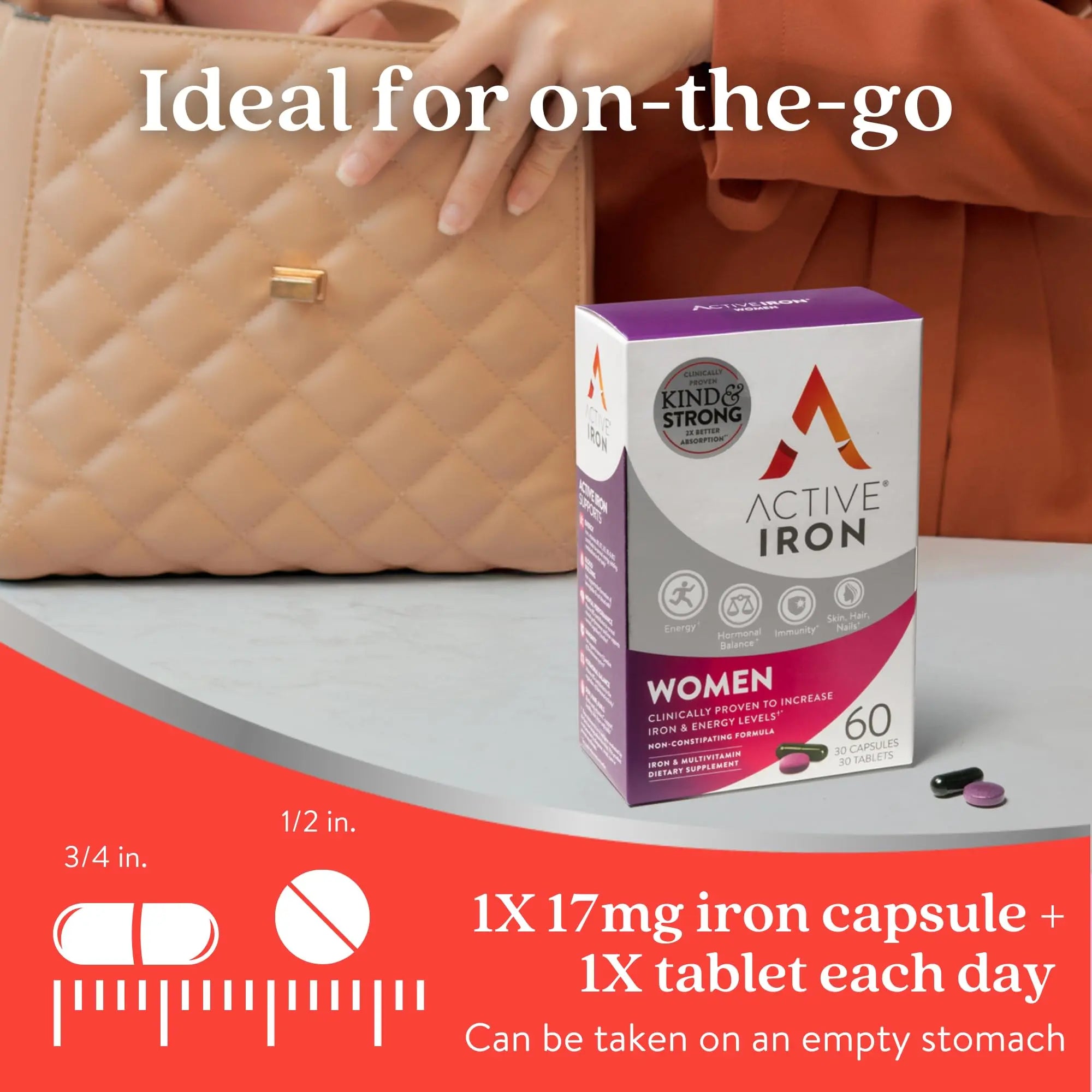 Active Iron Supplement 25mg + Multivitamin for Women – Clinically Proven to Increase Energy & Reduce Tiredness – Gentle ACTIVEIRON Au supplements
