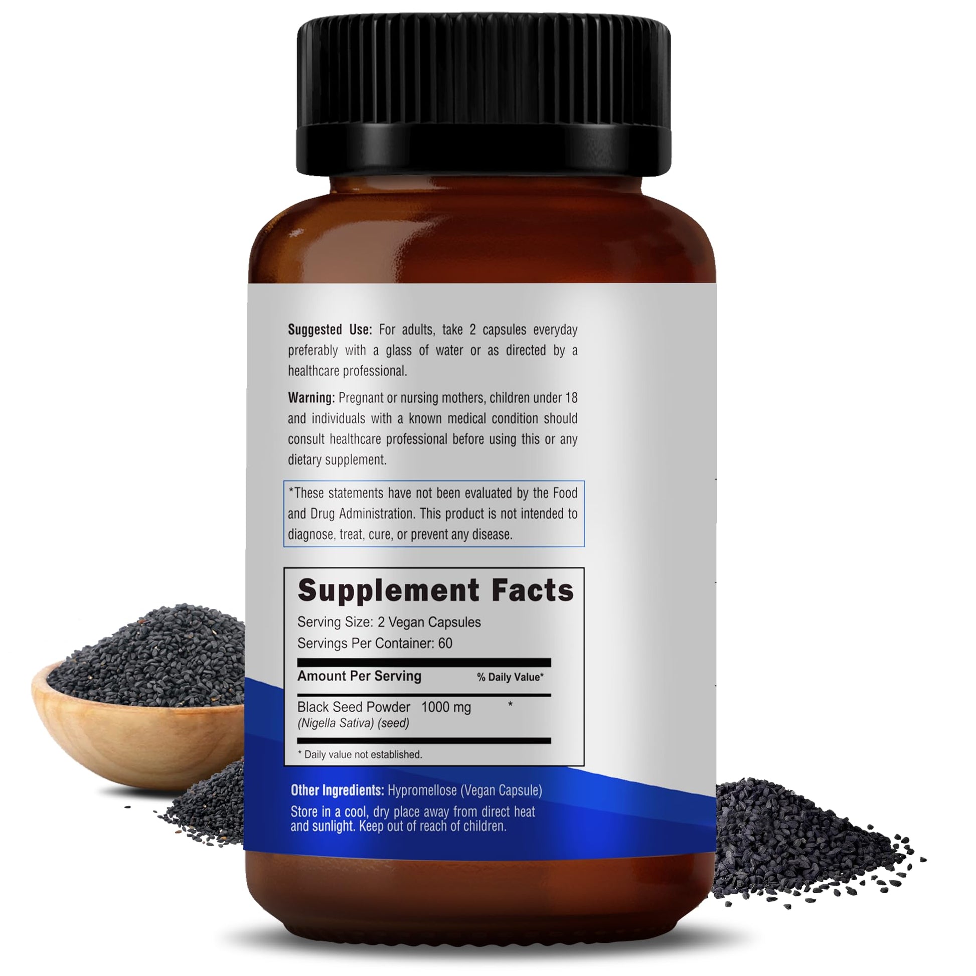 RAWYA Nutrition, Black Seed Extract, 120 Vegan Capsules, Nigella Sativa, Black Cumin RAWYA Au supplements