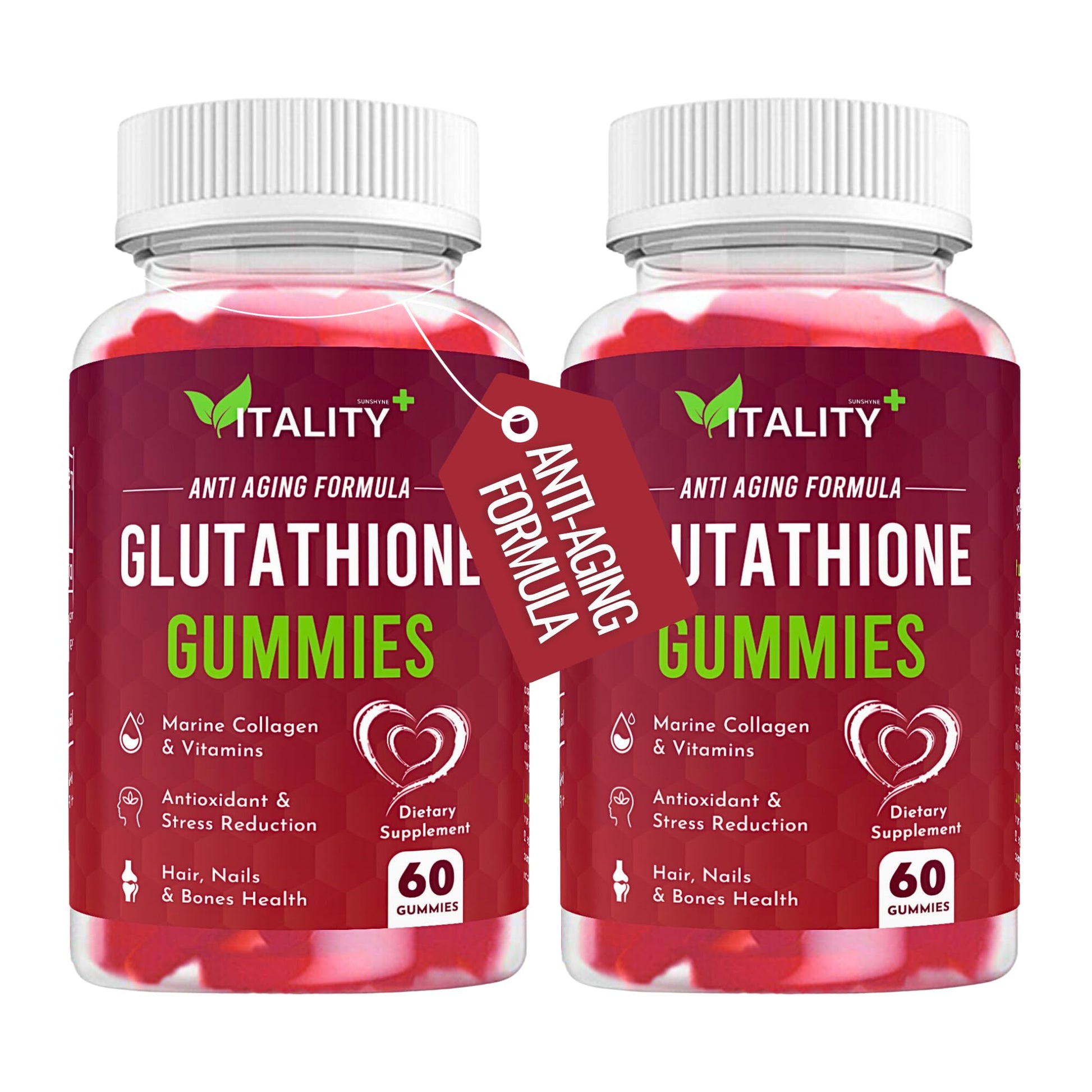 2 Pack Glutathione Gummies | with Marine Collagen | 1050mg per Serving | Antioxidant Support Sunshyne Au supplements