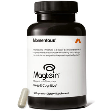 Momentous Magtein Magnesium L-Threonate - Brain & Rest Support Supplement - Boosts Cognitive Function & Sleep Quality - NSF Certified for Sport -145 mg - 30 Servings Momentous Au supplements