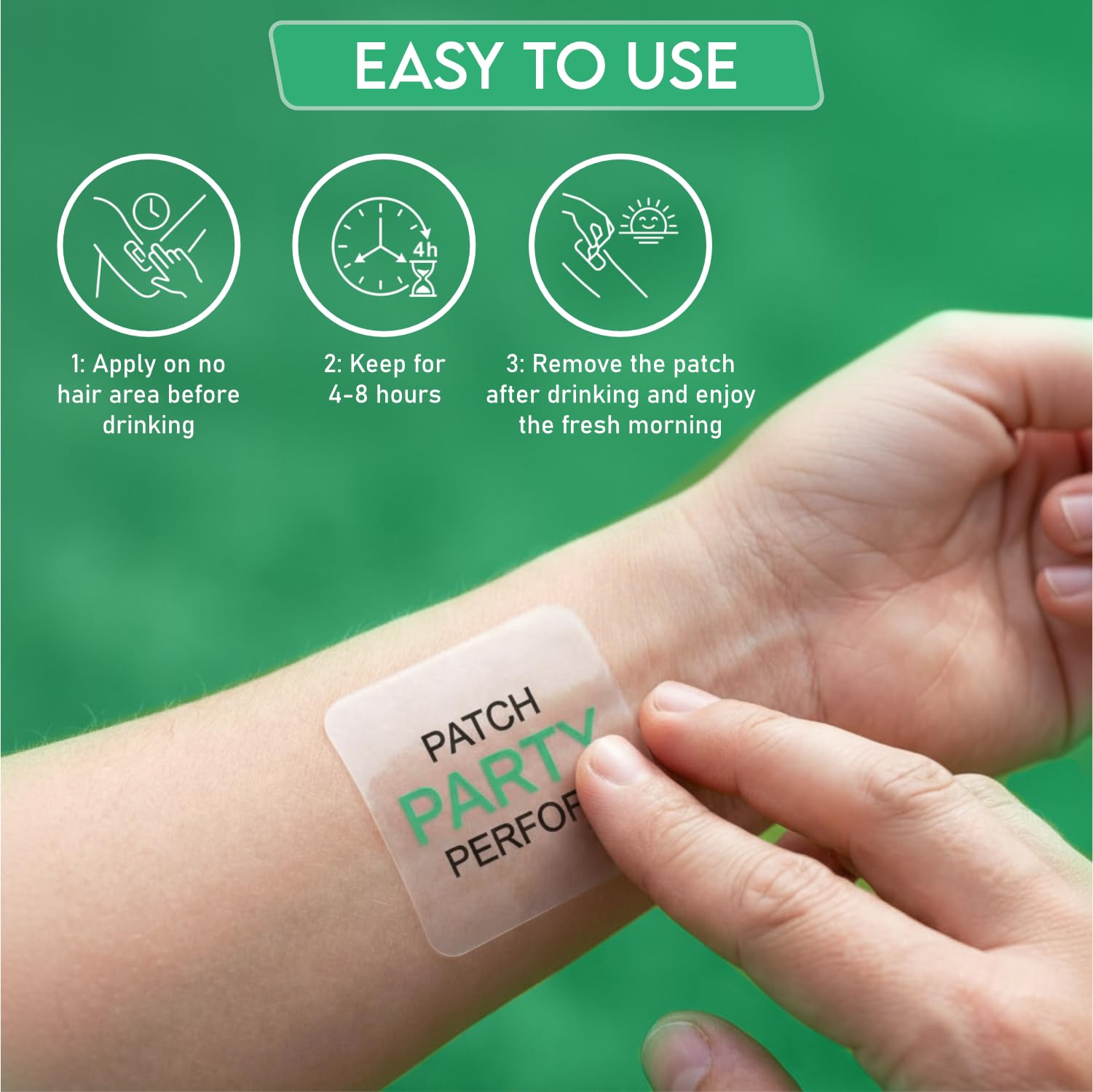 Recovery Patches 24 Pack, 100% Natural Ingredients Party Recovery Patch with Skin-Friendly & Waterproof Design, Strong Adhesive Party Patch for Secure Fit, Enhanced Morning Formula Uniqon Au supplements