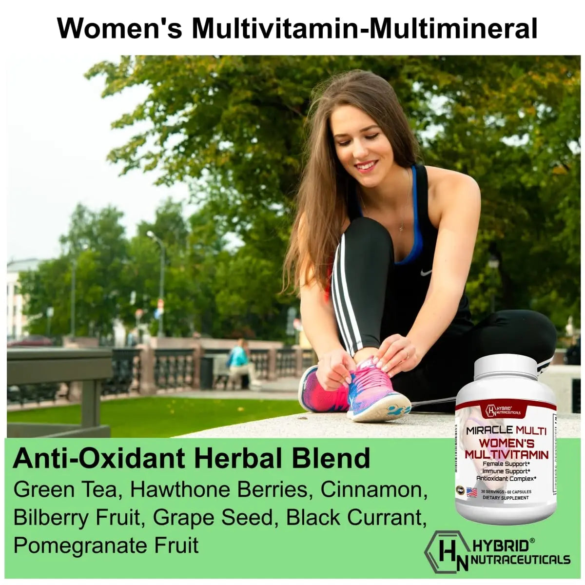 MiracleMulti Multivitamin for Women - Female Support Formula, Immune Support, Minerals, Biotin, Antioxidants & Superfoods Blend – 60 Capsules Hybrid Nutraceuticals Au supplements