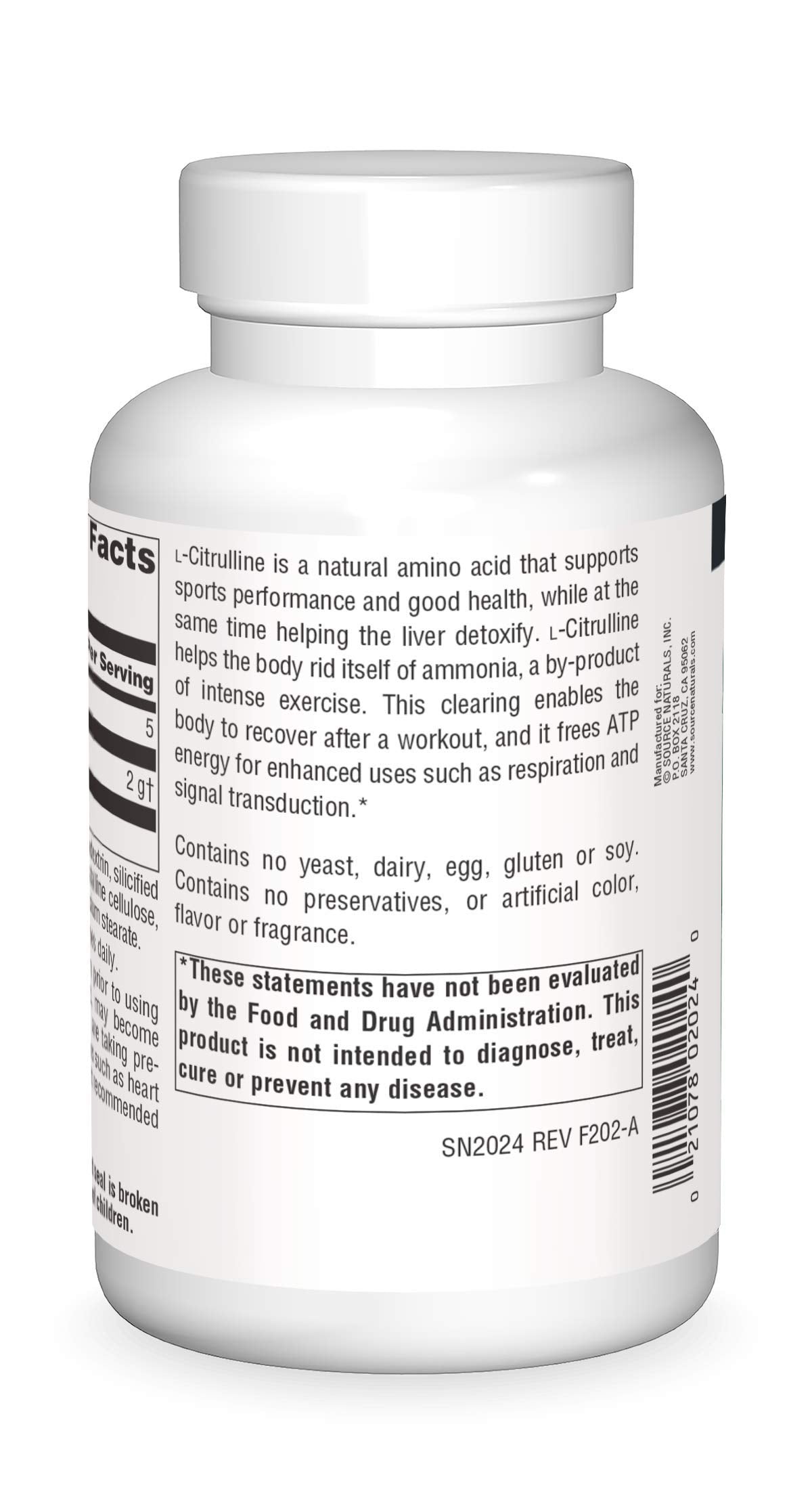 Source Naturals L-Citrulline 1000mg - Nitric Oxcide Booster - 120 Tablets Source Naturals Au supplements