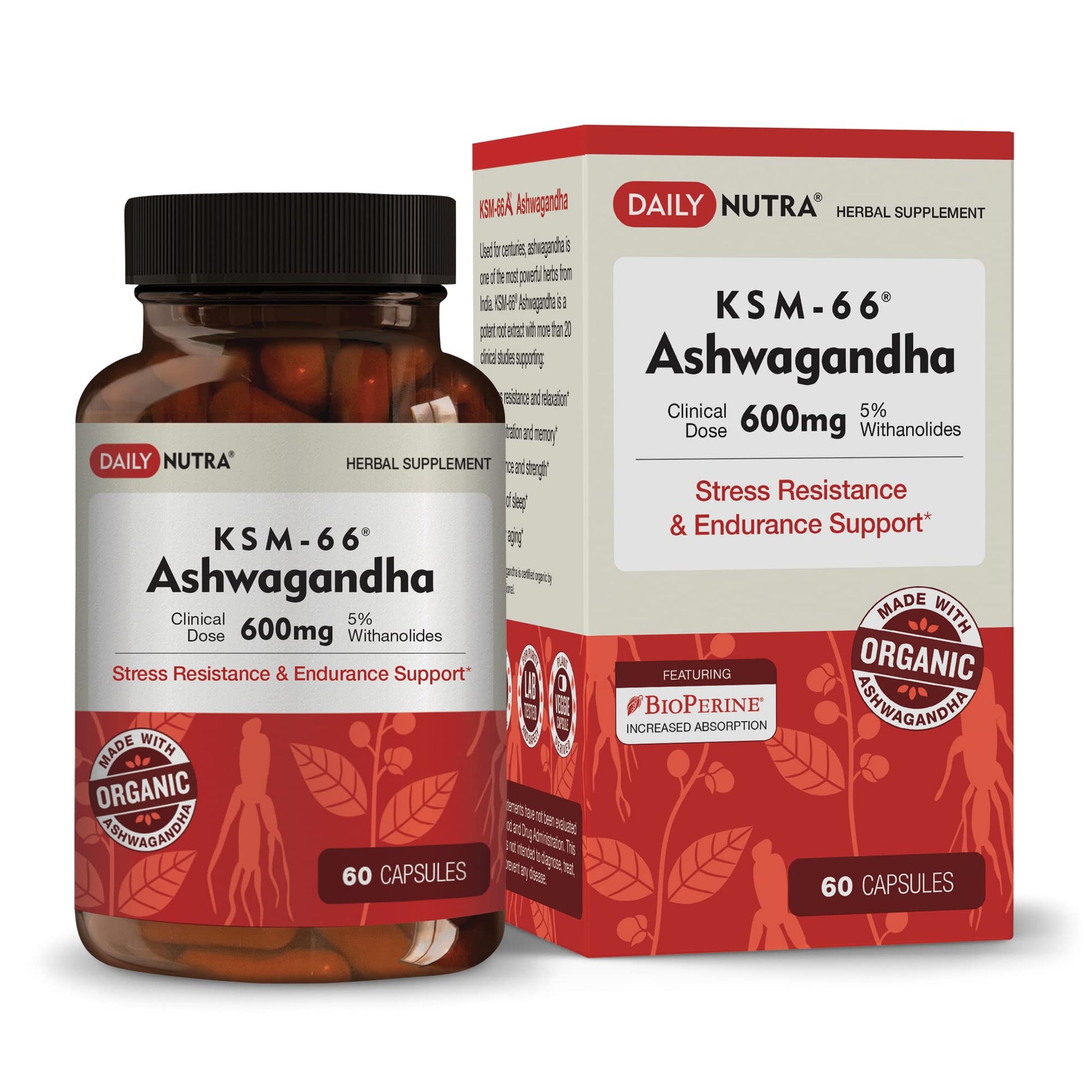 DailyNutra KSM-66 Ashwagandha 600mg Organic Root Extract - High Potency Supplement DailyNutra Au supplements