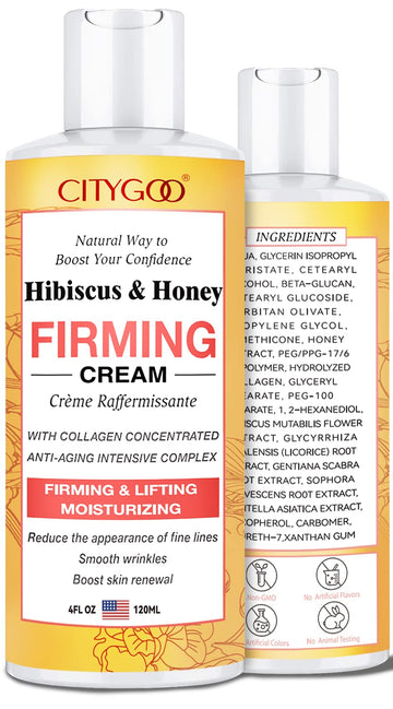Hibiscus and Honey Firming Cream, Skin Tightening Lotion, Reduces the Look of Neck Lines CITYGOO Au supplements